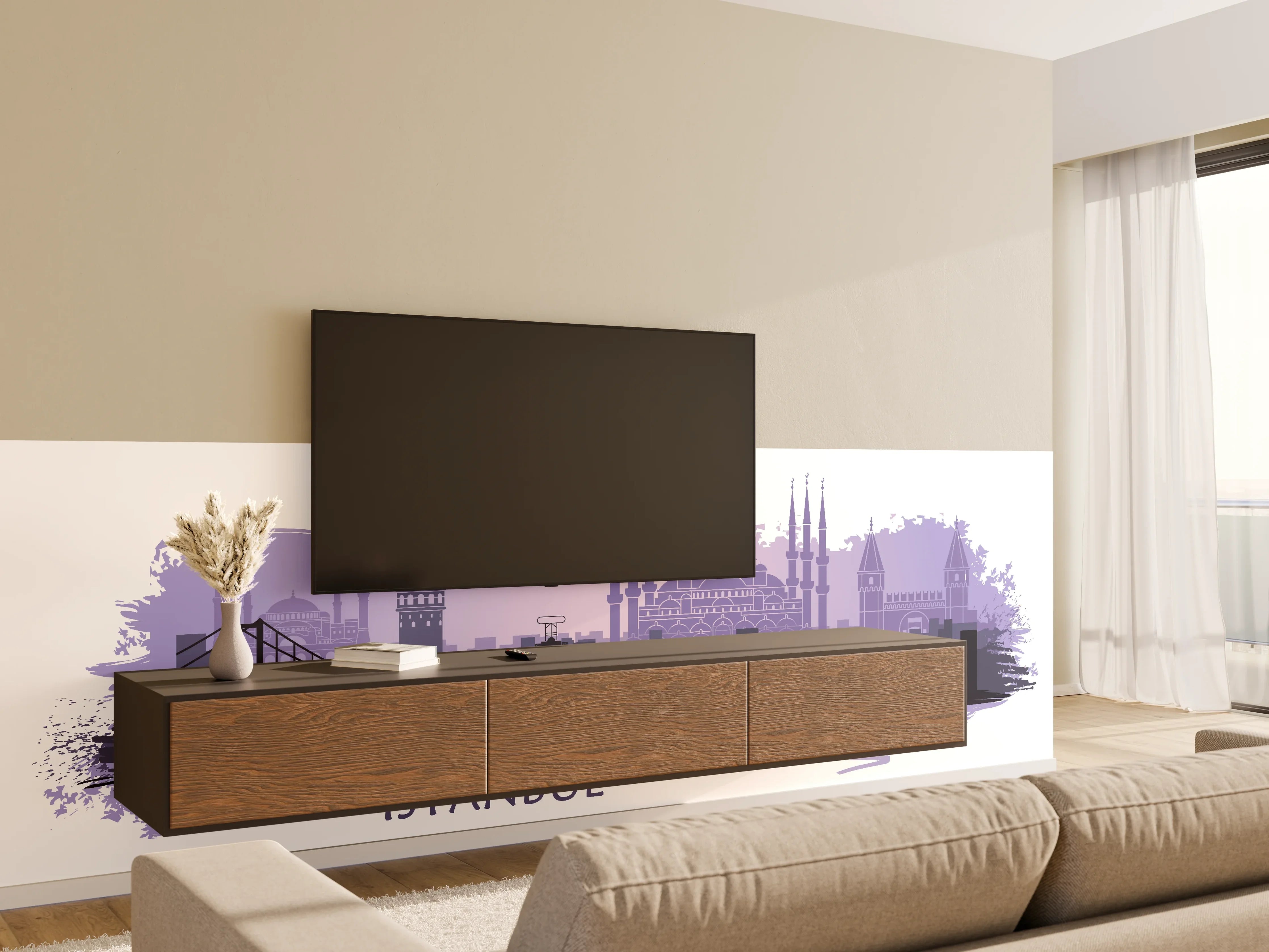 Wandverkleidung Wohnzimmer - Istanbul Painting