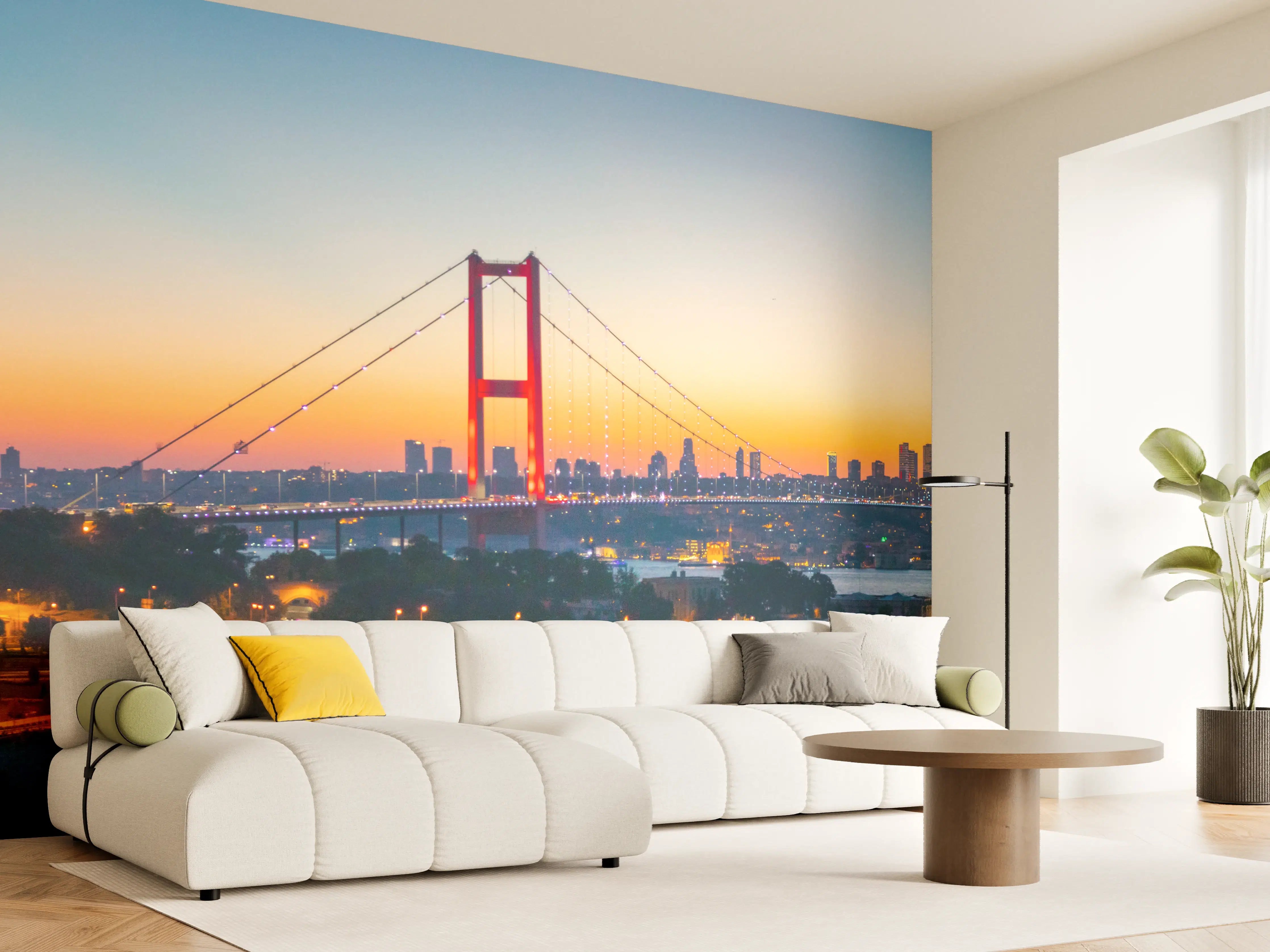 Wandverkleidung Wohnzimmer - Istanbul Skyline Sonnenuntergang