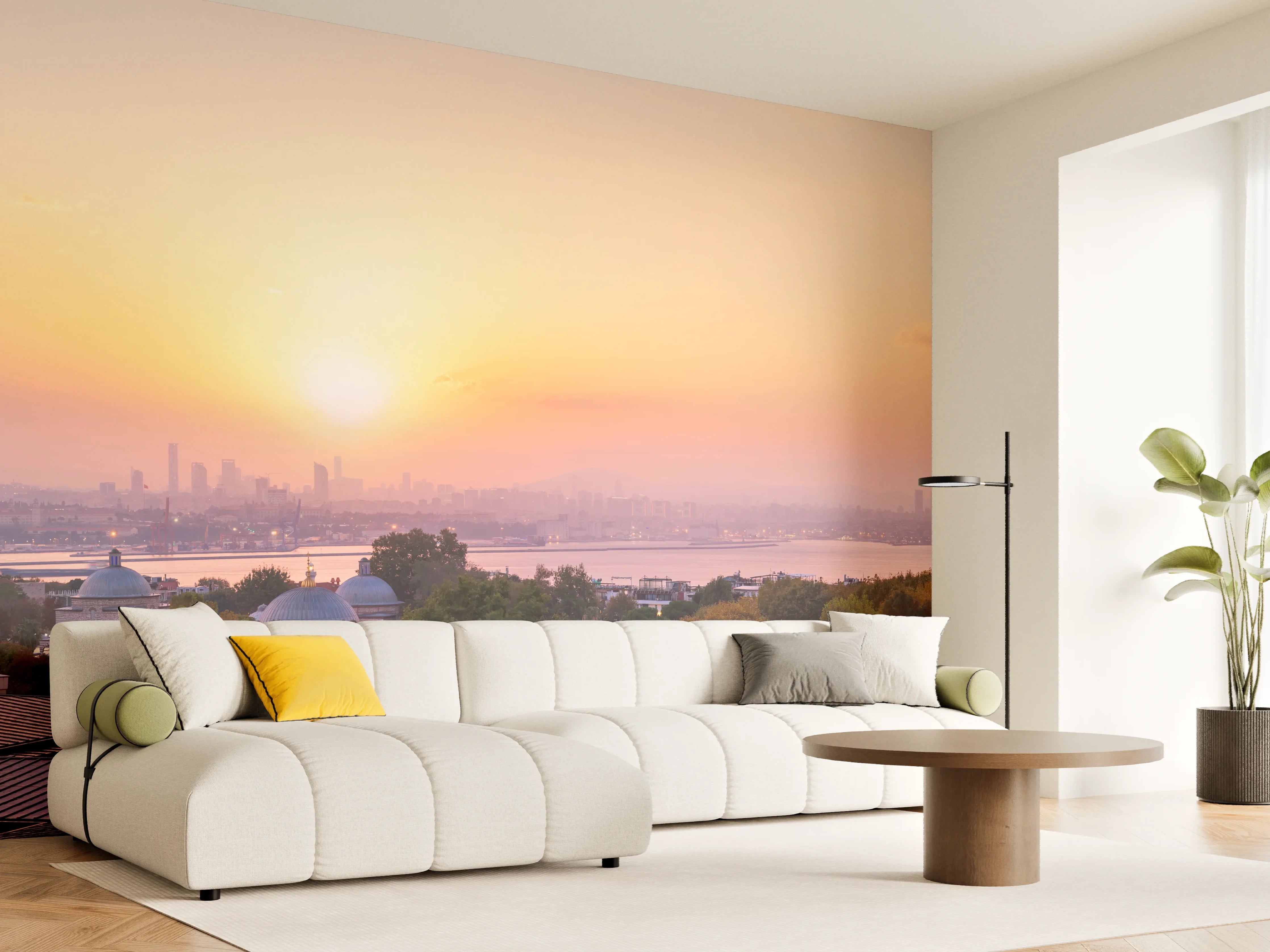 Wandverkleidung Wohnzimmer - Istanbul Skyline bei Sonnenuntergang