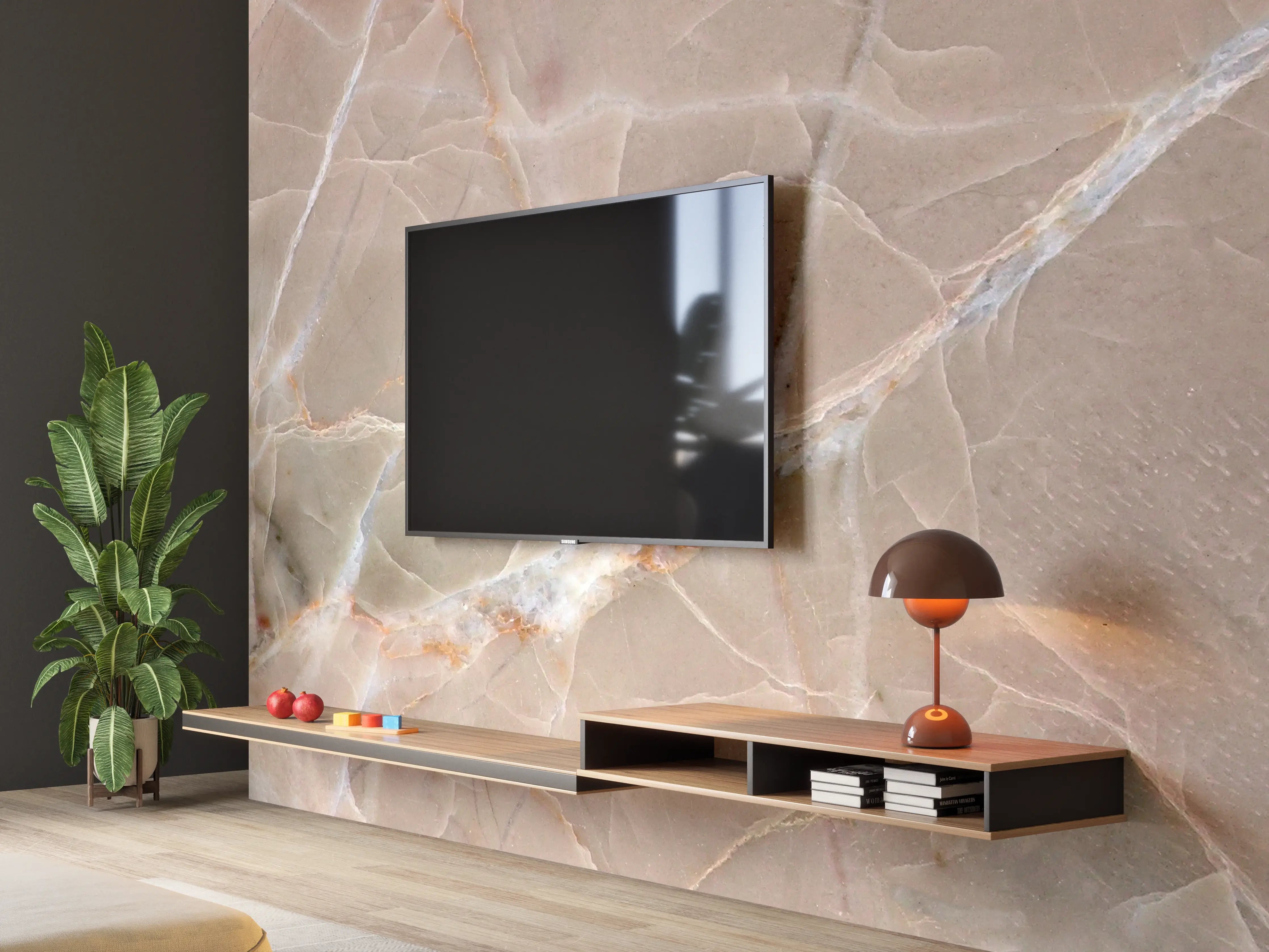 Wandverkleidung Wohnzimmer - Italienische Marmor Textur