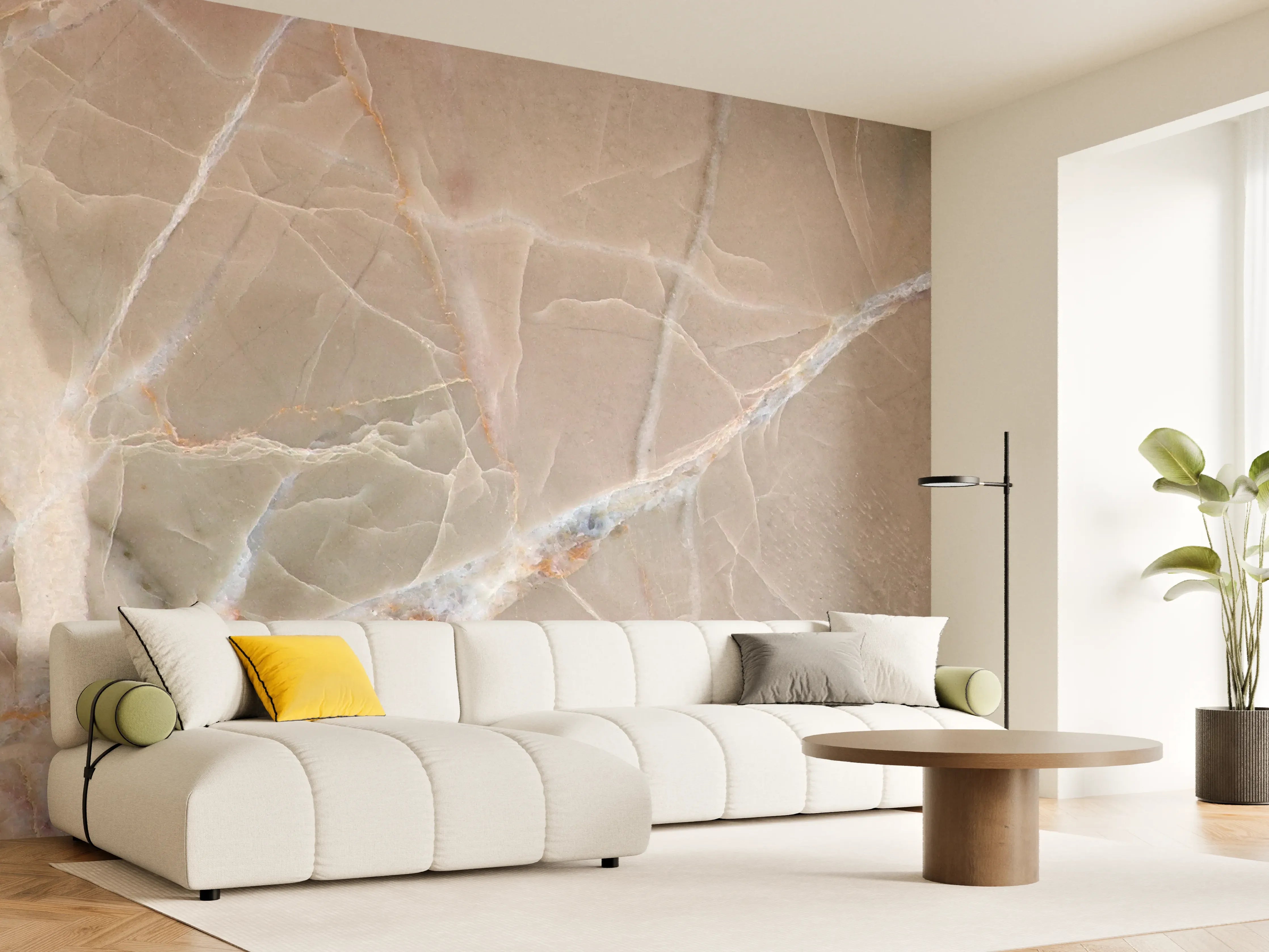 Wandverkleidung Wohnzimmer - Italienische Marmor Textur