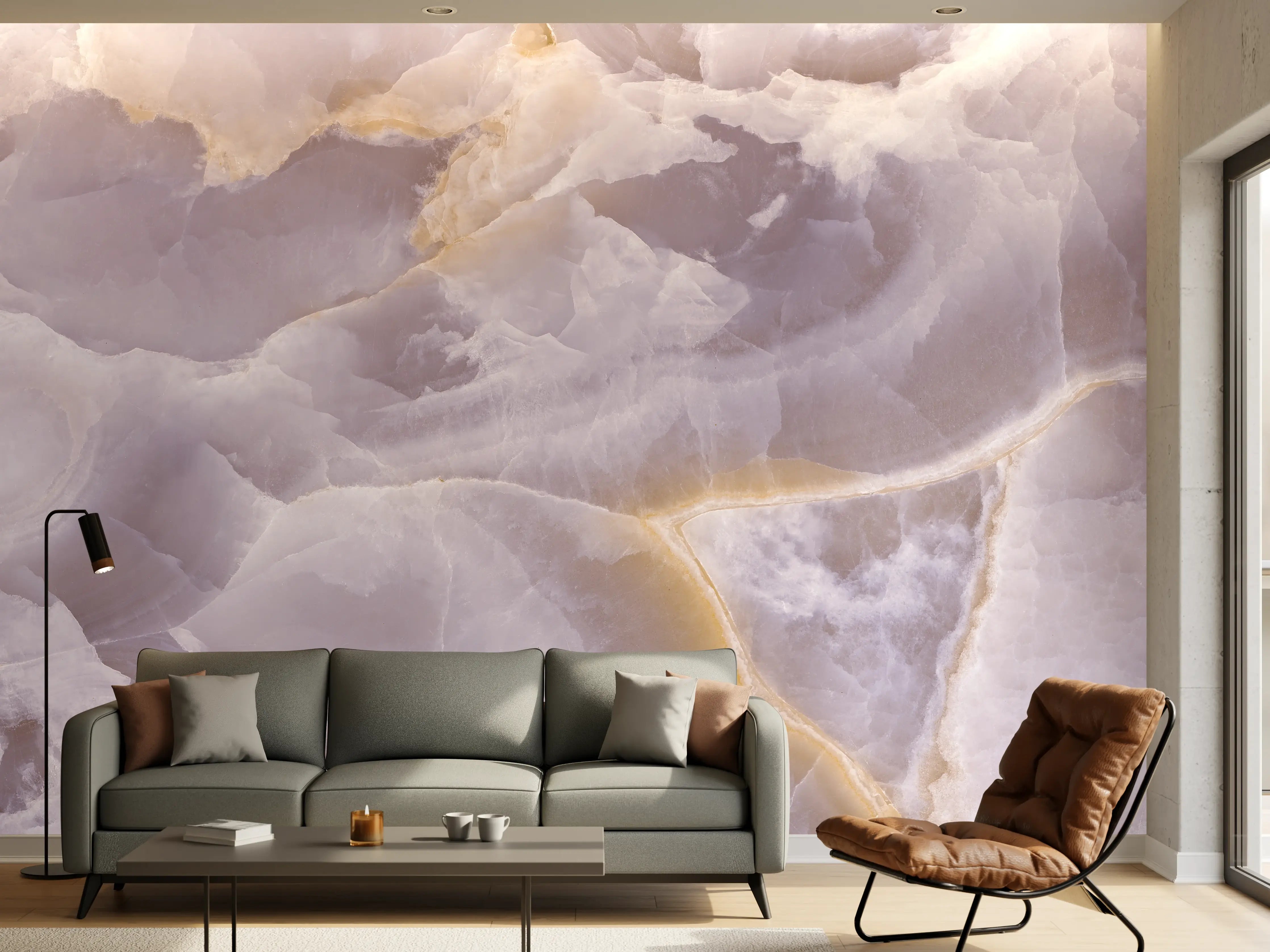 Wandverkleidung Wohnzimmer - Italienischer Marmor