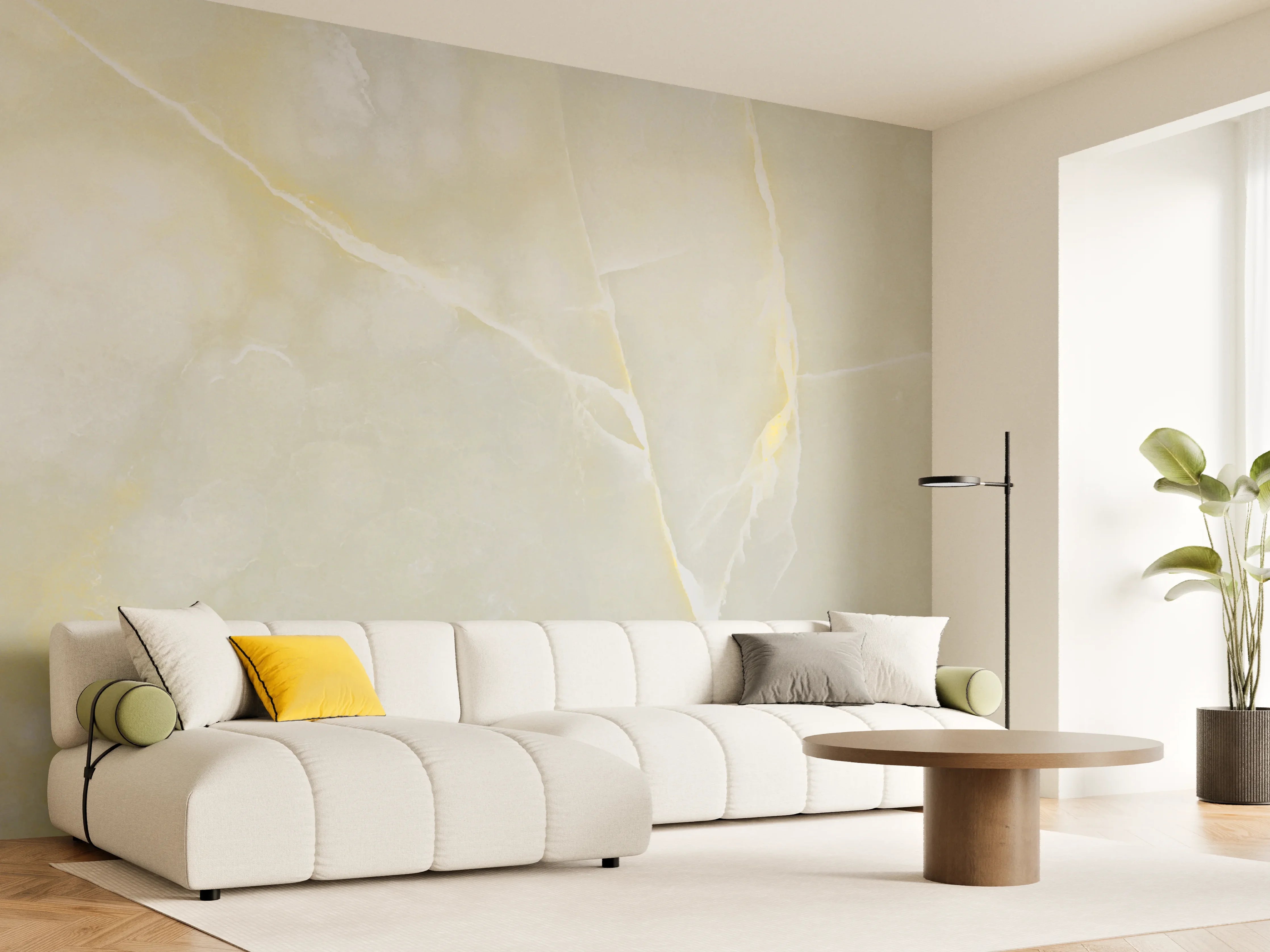 Wandverkleidung Wohnzimmer - Italienischer bunter Beige breccia Marmor