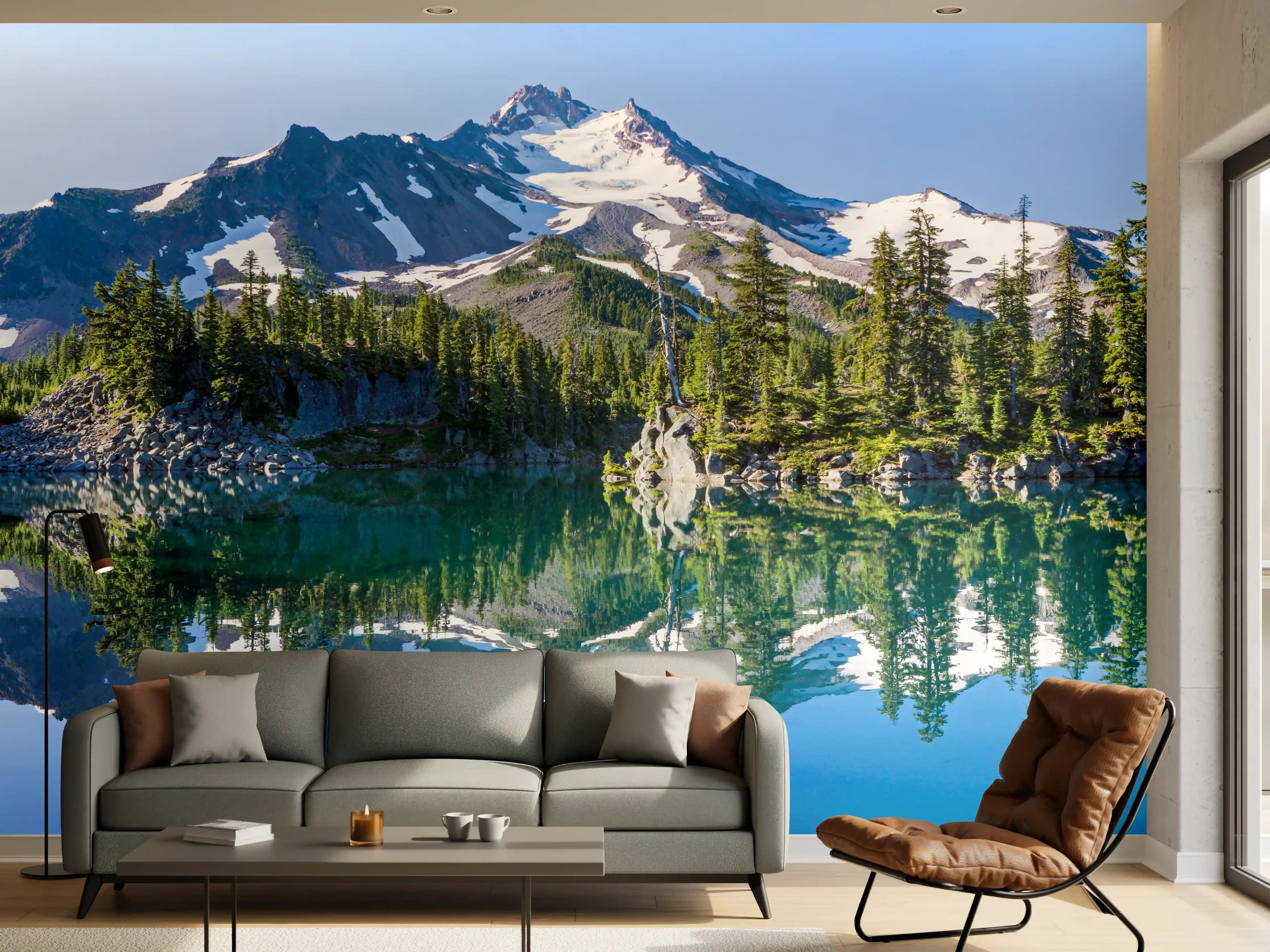 Wandverkleidung Wohnzimmer - Jefferson Park spiegelnd im Morgenlicht
