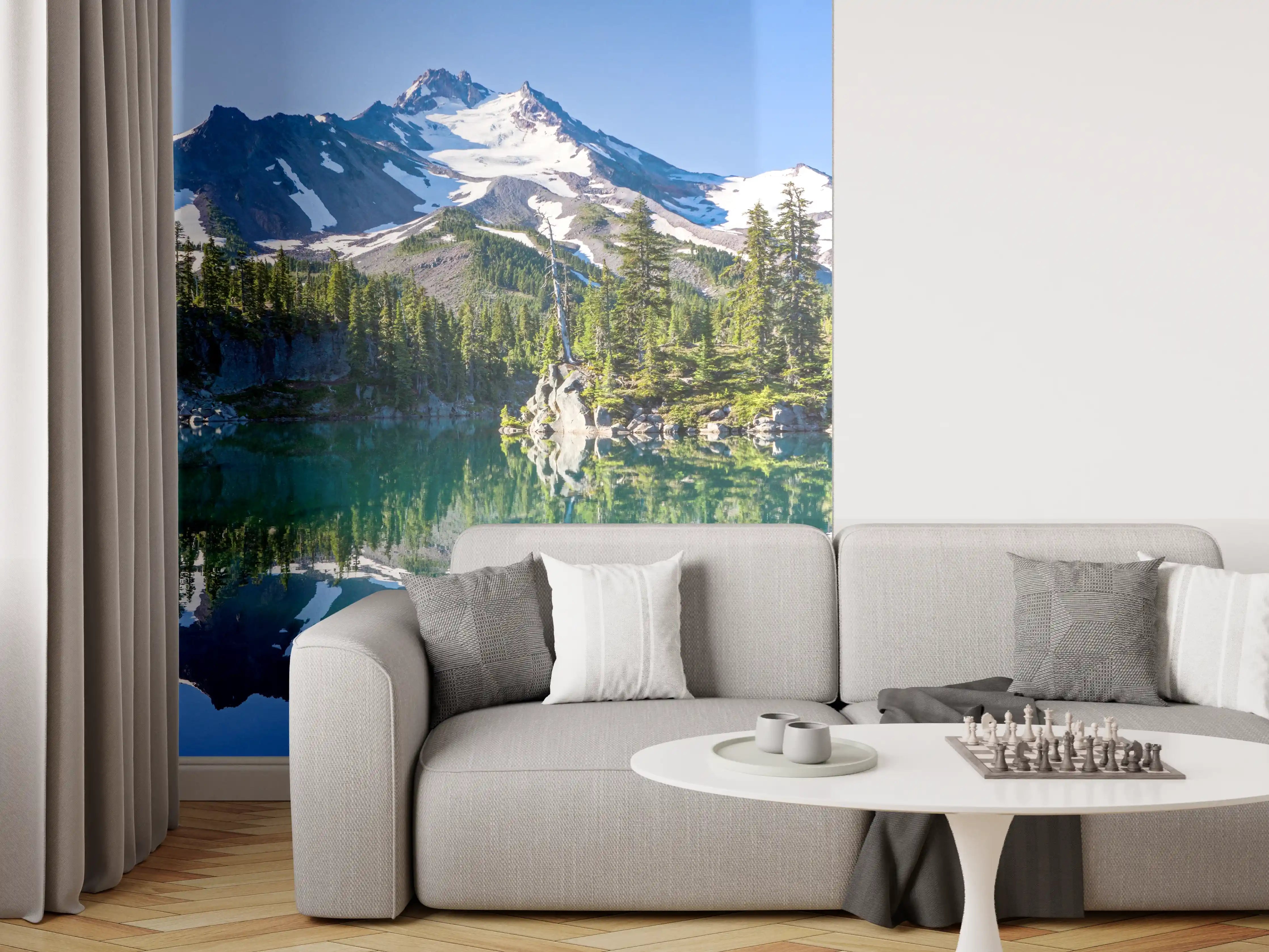 Wandverkleidung Wohnzimmer - Jefferson Park spiegelnd im Morgenlicht