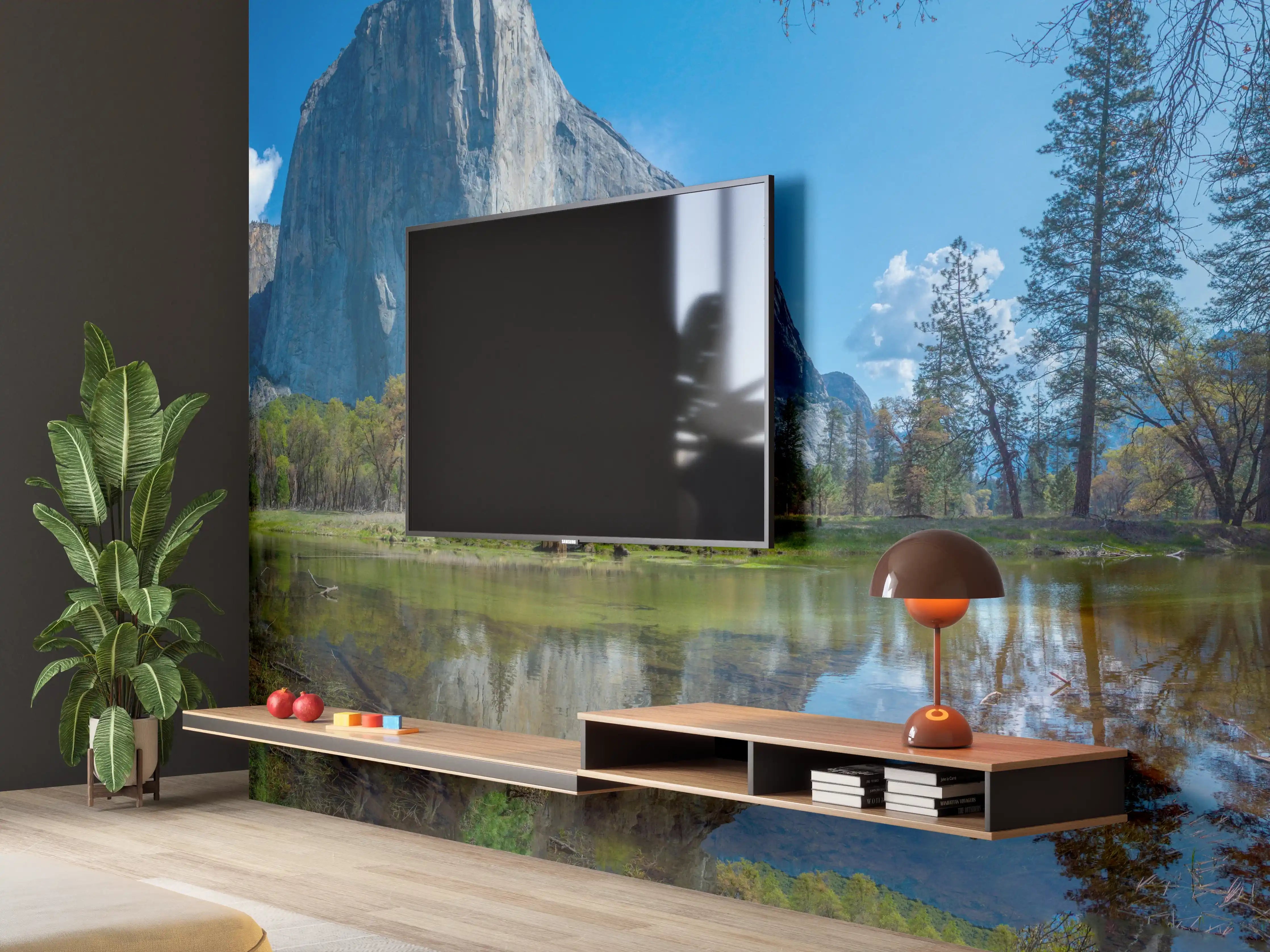 Wandverkleidung Wohnzimmer - Kalifornische Berge