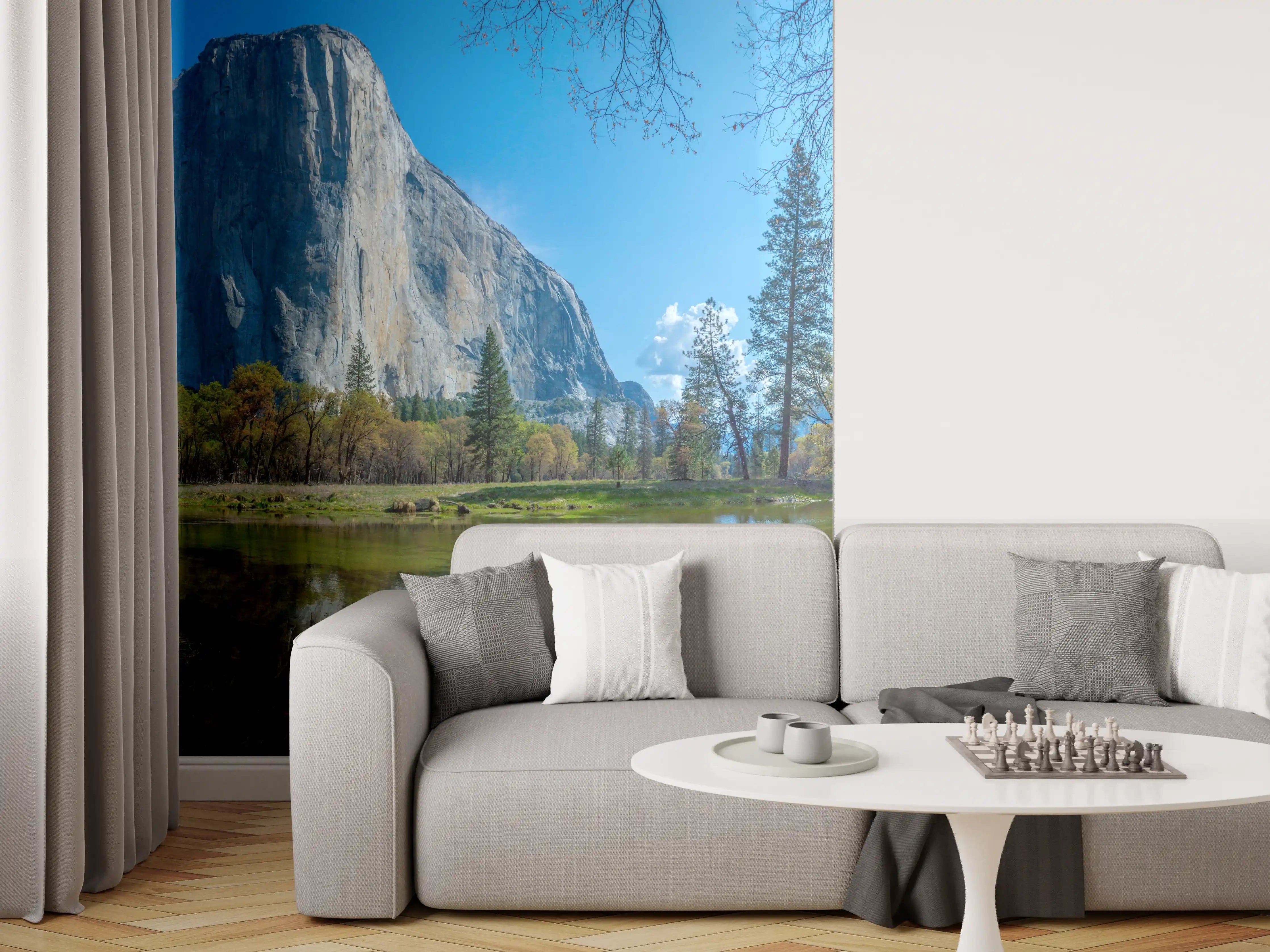 Wandverkleidung Wohnzimmer - Kalifornische Berge