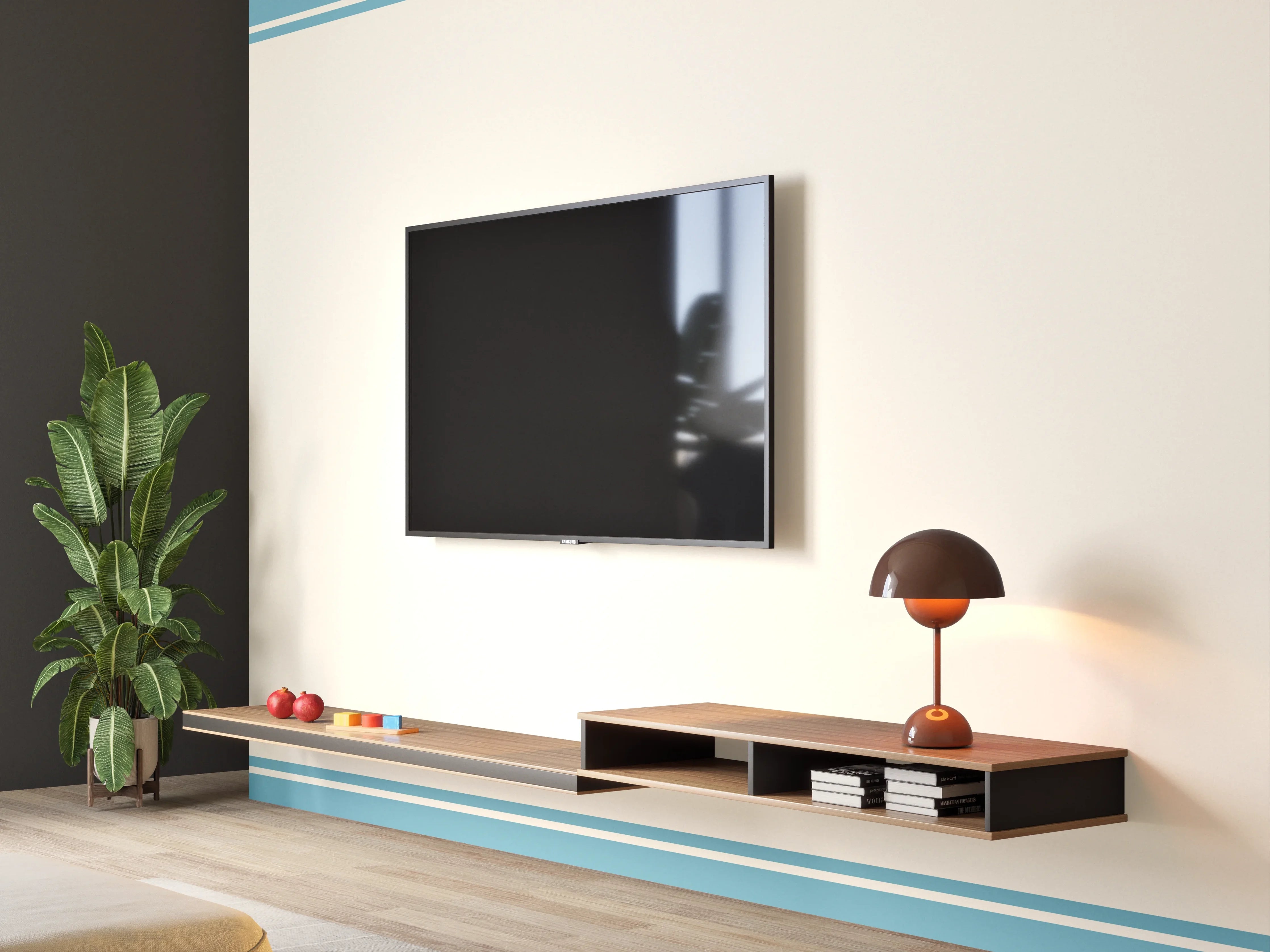Wandverkleidung Wohnzimmer - Kalligraphie Platzhalter