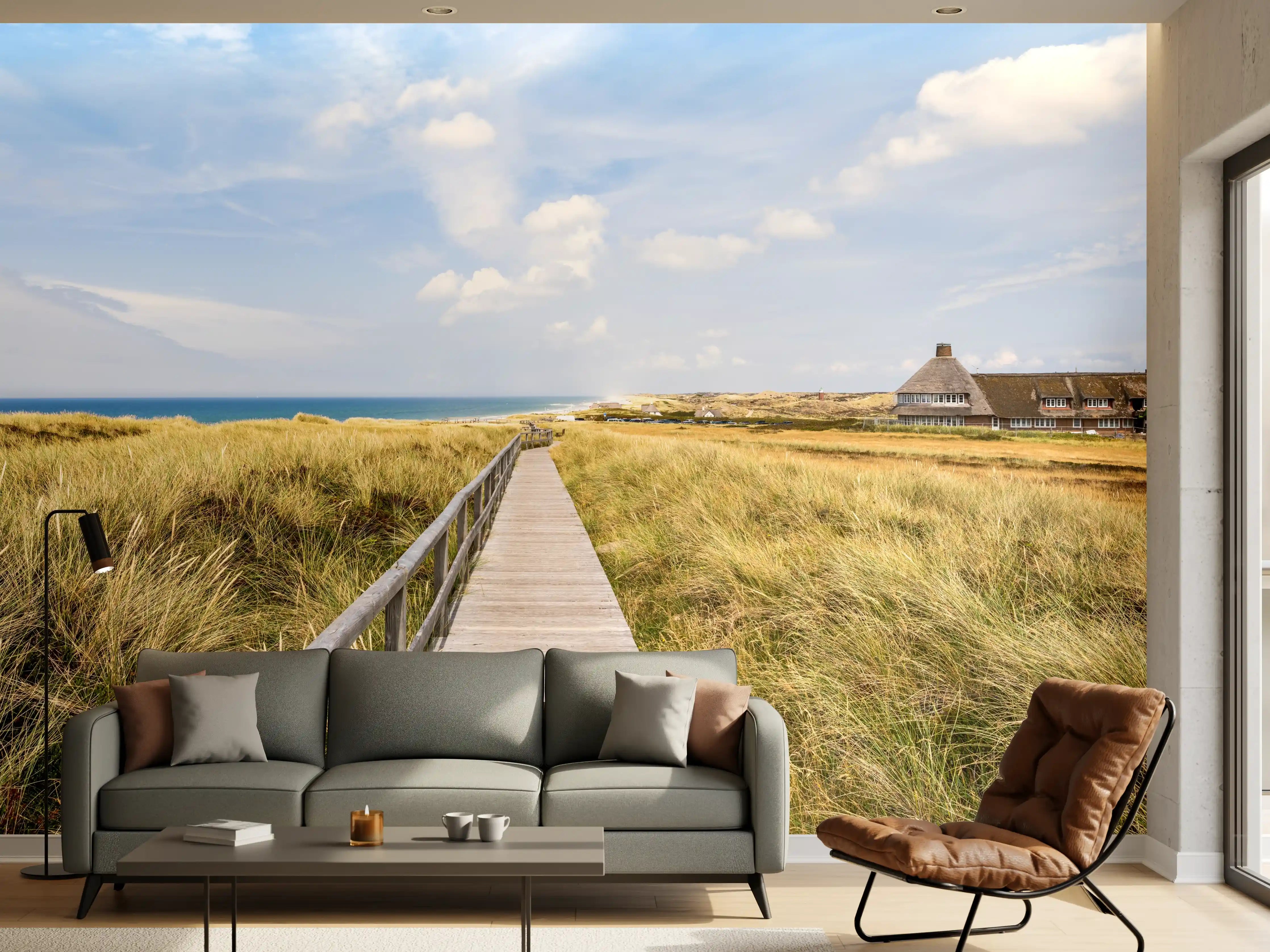 Wandverkleidung Wohnzimmer - Kampen Landschaft