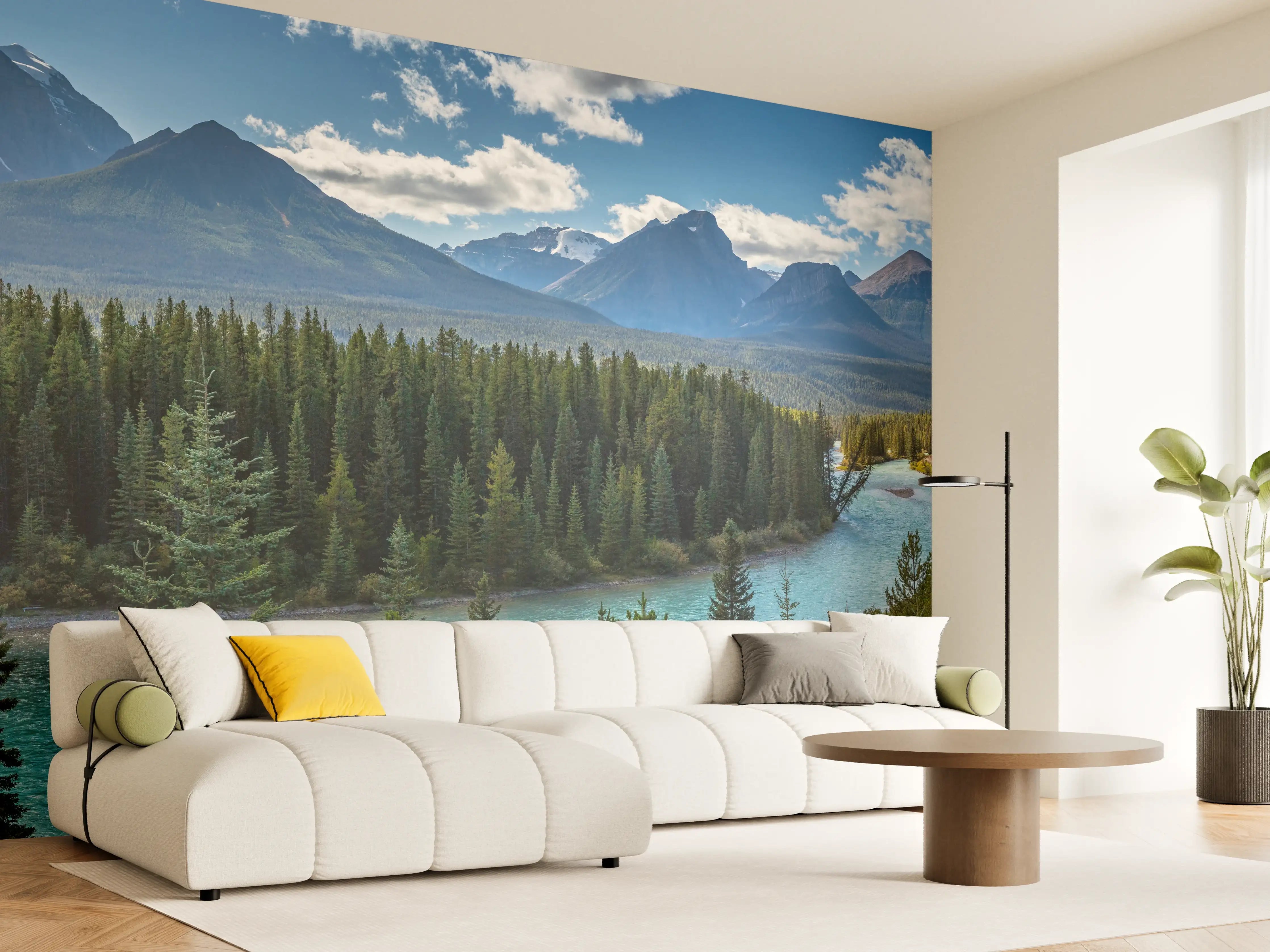 Wandverkleidung Wohnzimmer - Kanada Nationalpark Natur Zug Gleisen