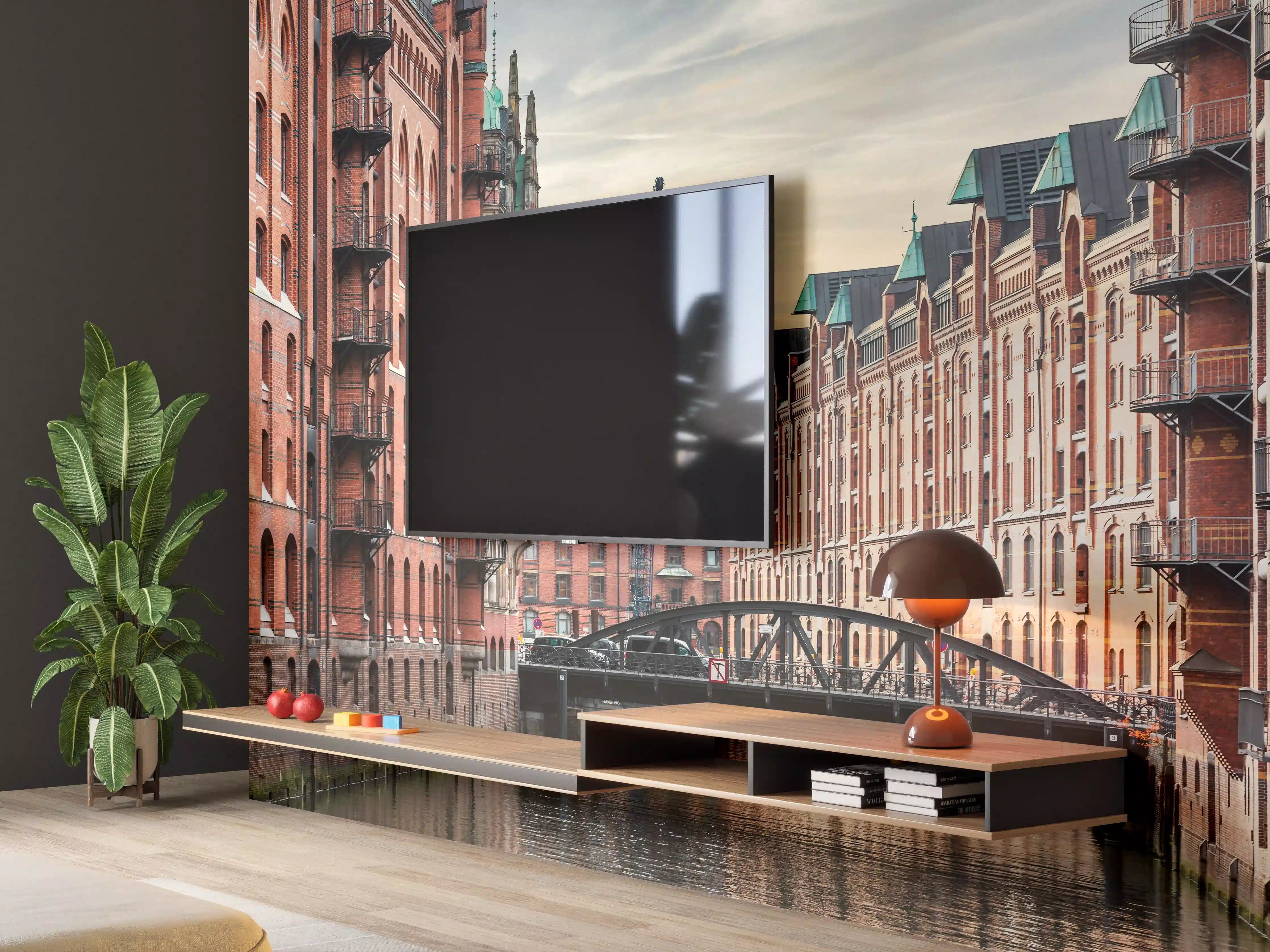 Wandverkleidung Wohnzimmer - Kanal in der alten Speicherstadt