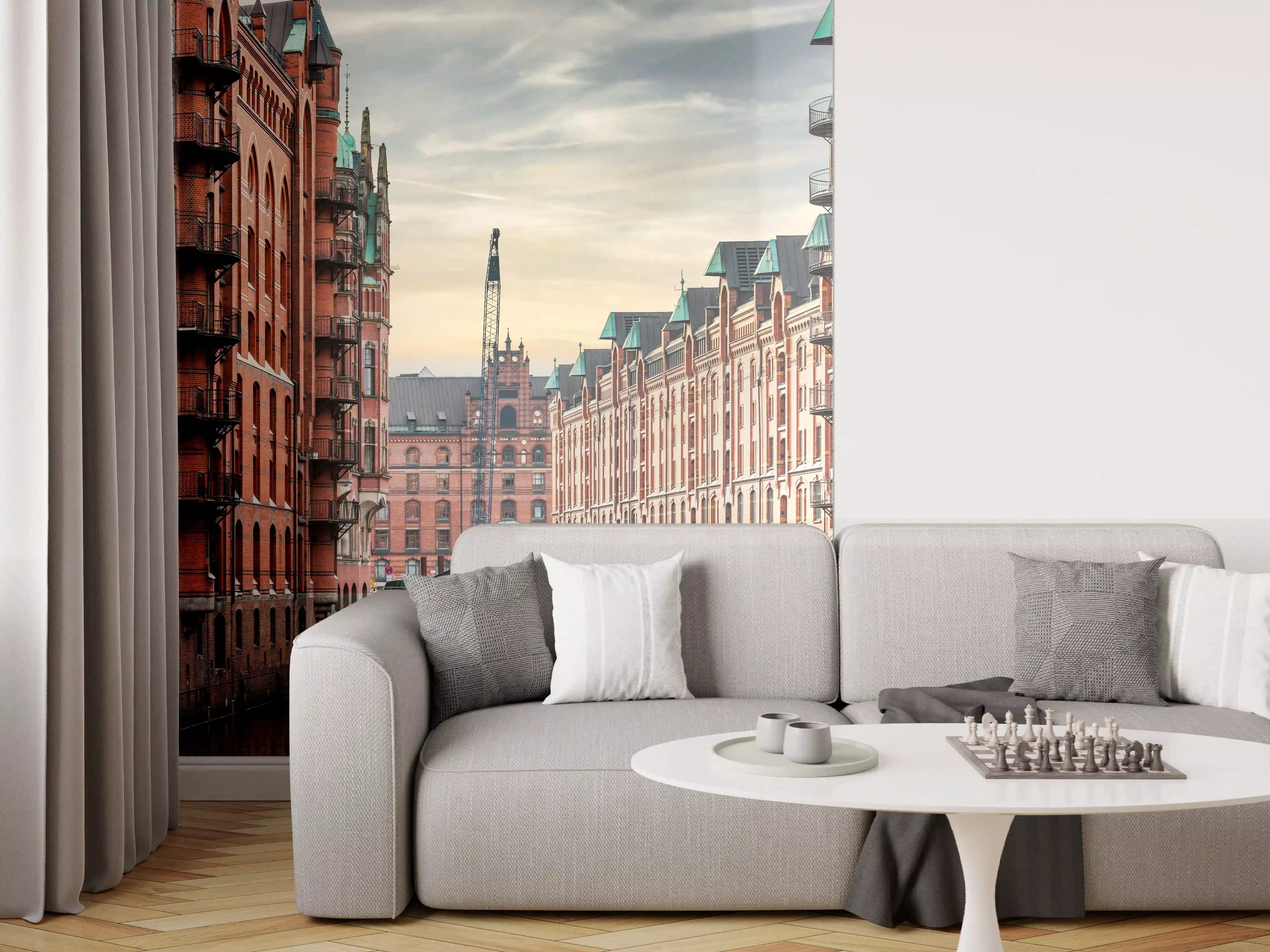 Wandverkleidung Wohnzimmer - Kanal in der alten Speicherstadt