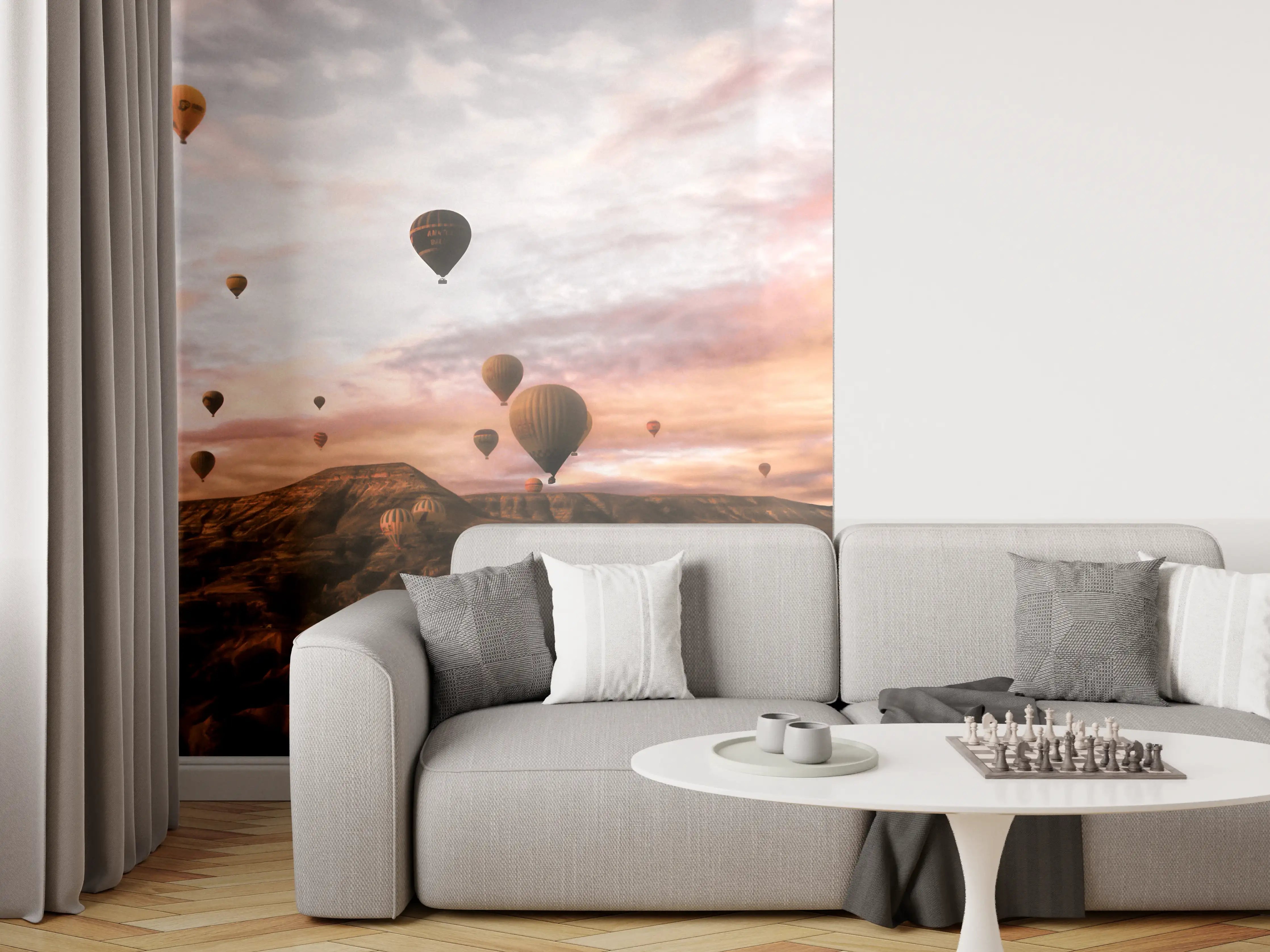 Wandverkleidung Wohnzimmer - Kappadokien - Heißluft Ballons