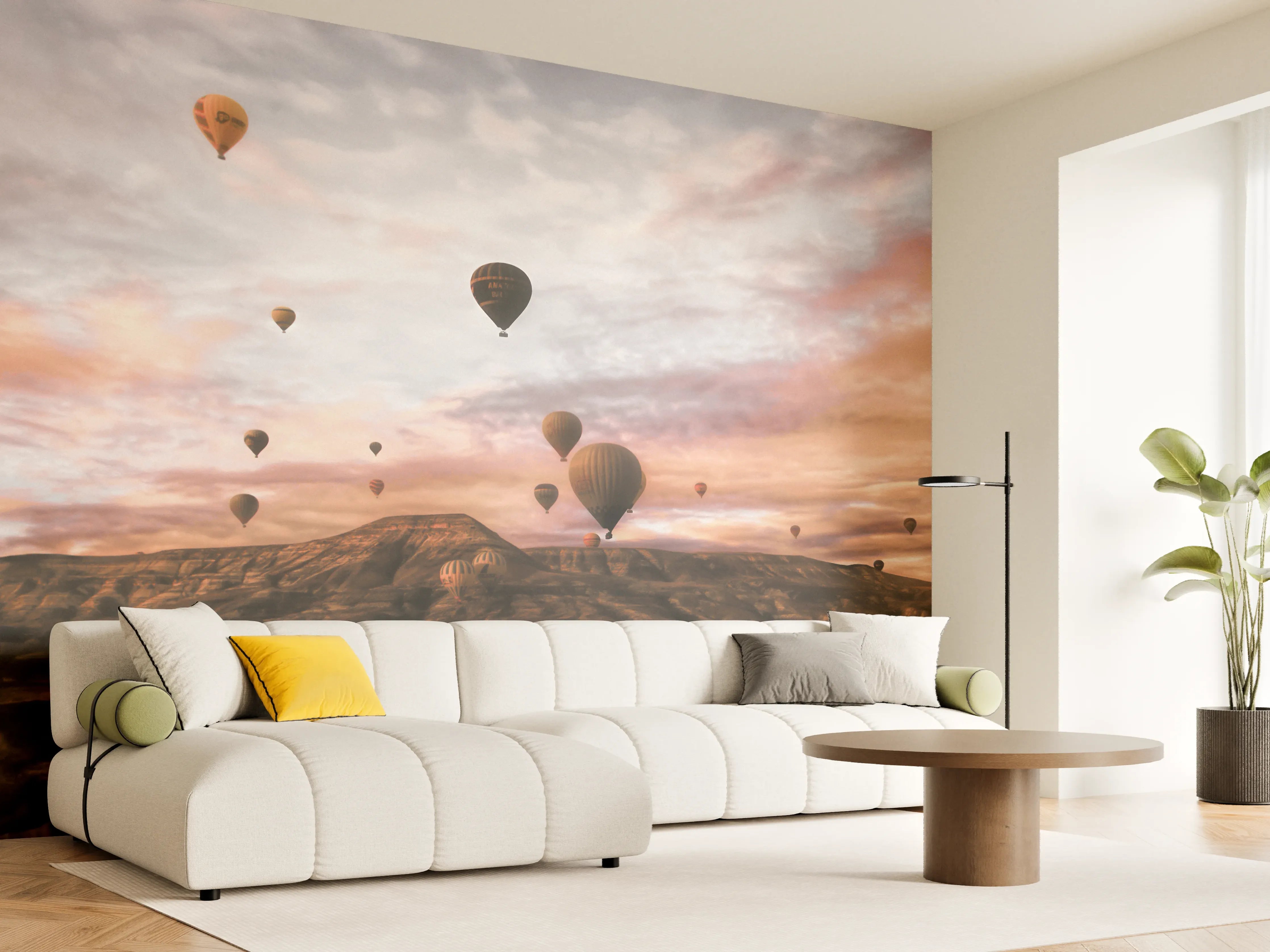 Wandverkleidung Wohnzimmer - Kappadokien - Heißluft Ballons