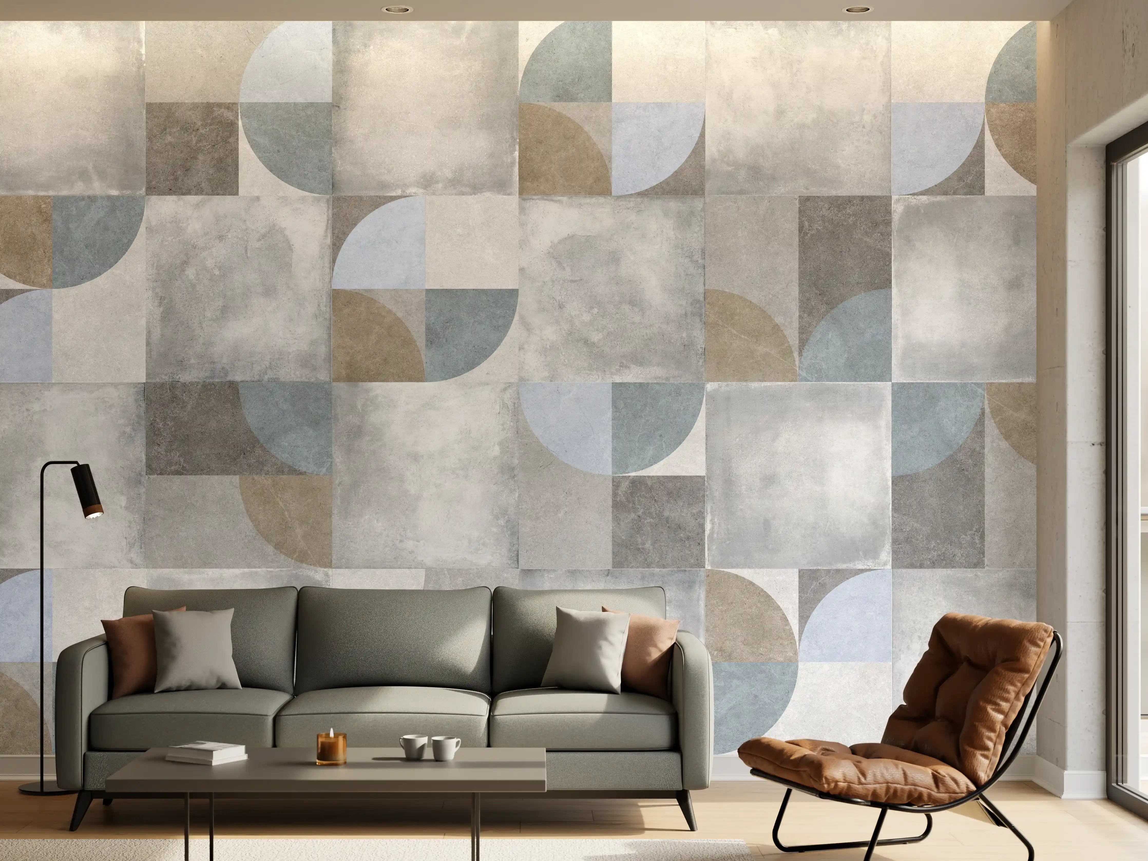 Wandverkleidung Wohnzimmer - Karierter Keramik Hintergrund