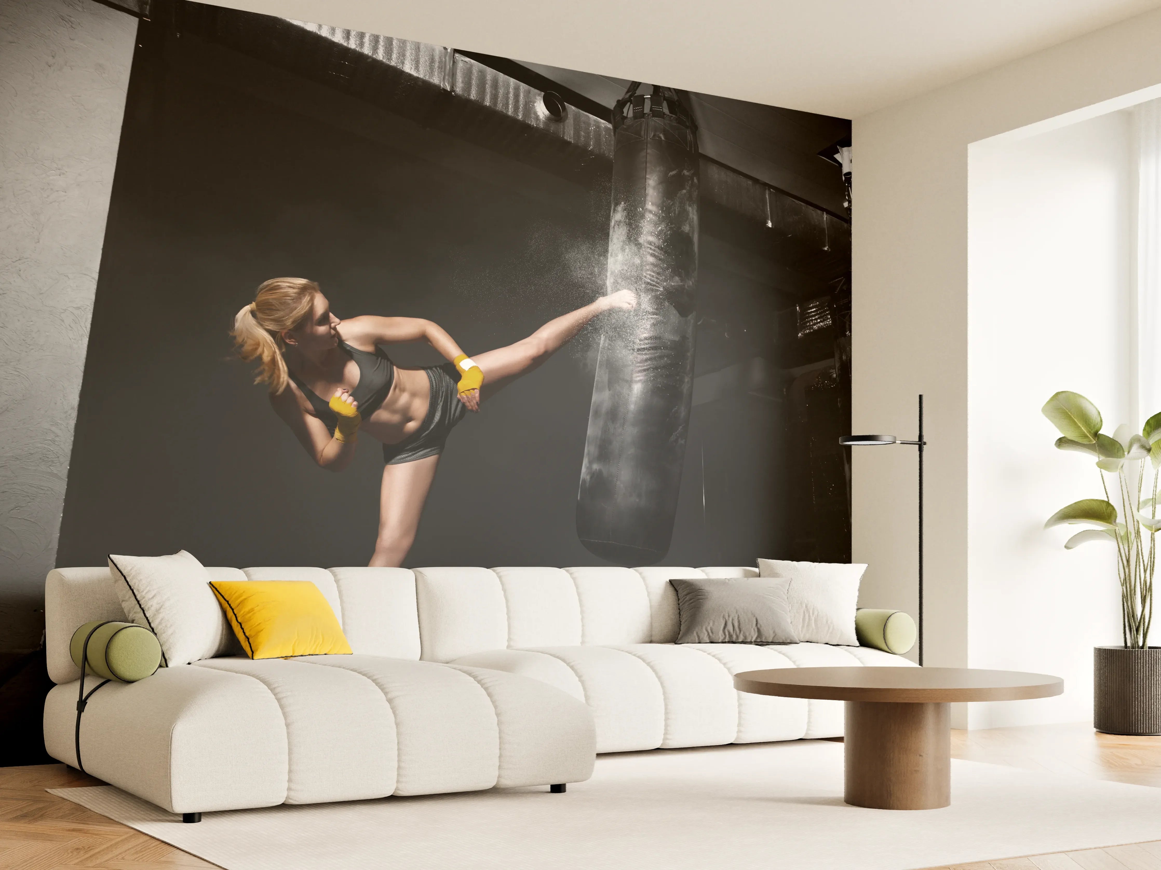 Wandverkleidung Wohnzimmer - Kickboxen Sport 2