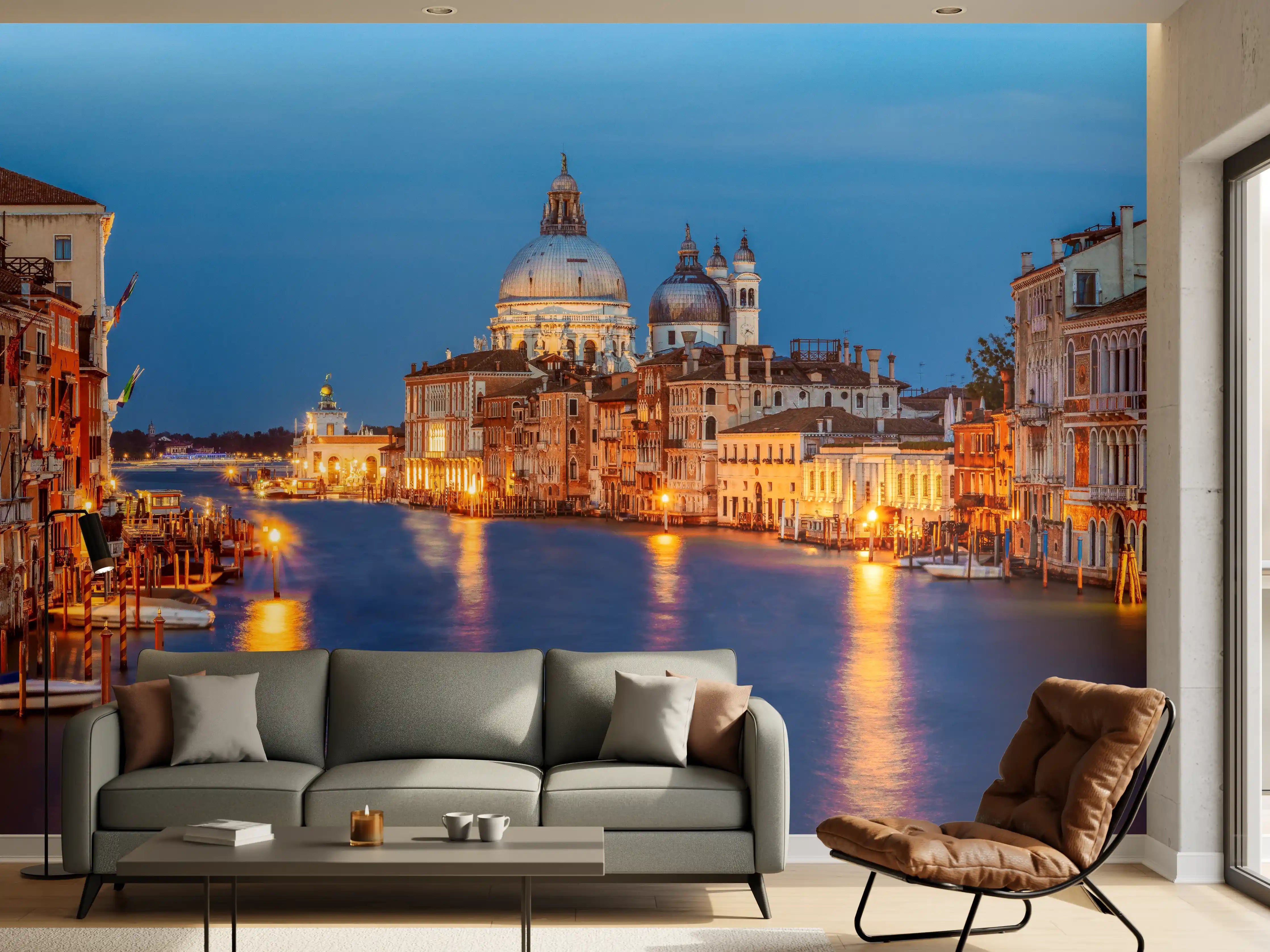 Wandverkleidung Wohnzimmer - Klassischer Panoramablick auf den Canal Grande