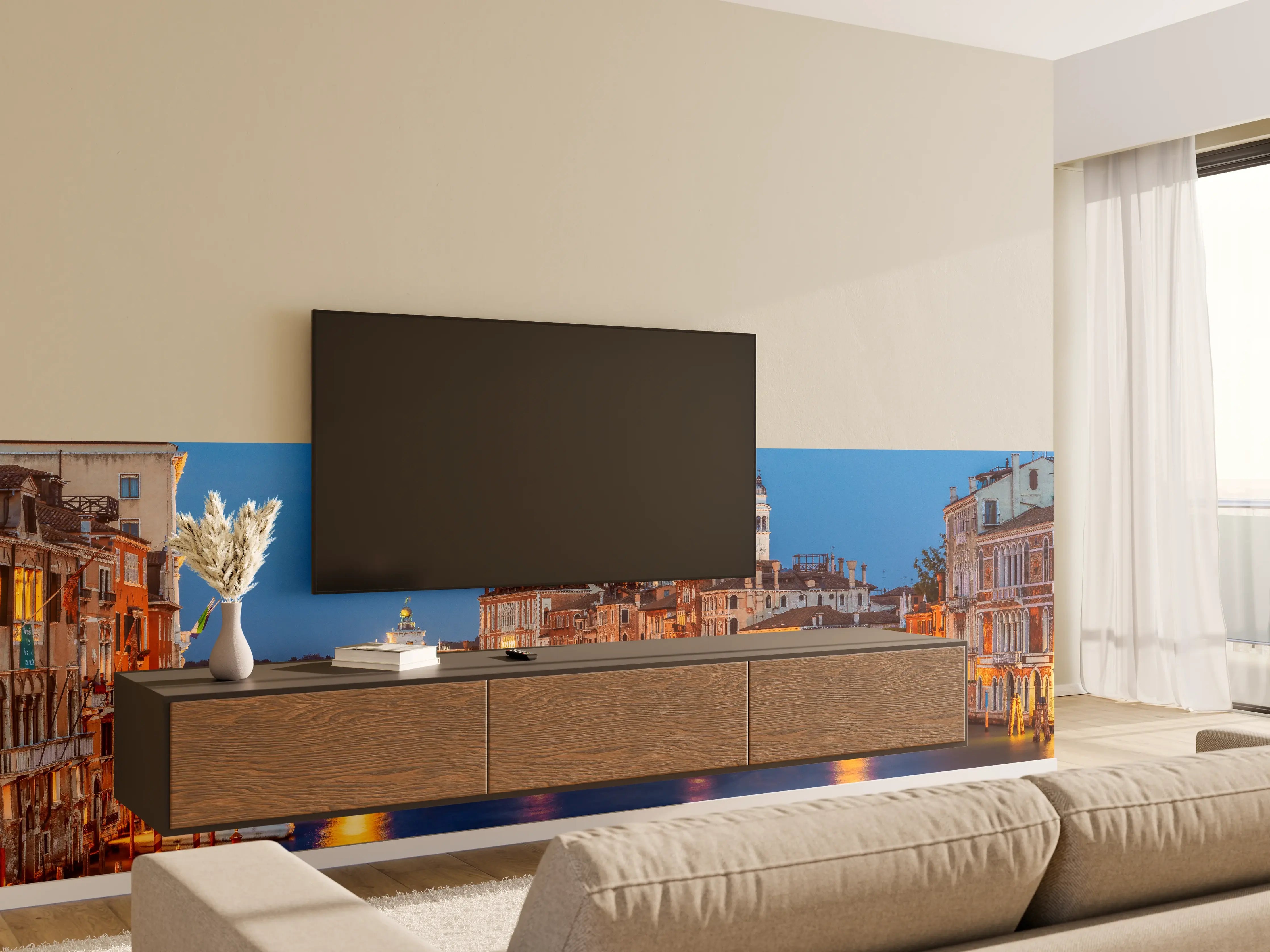 Wandverkleidung Wohnzimmer - Klassischer Panoramablick auf den Canal Grande