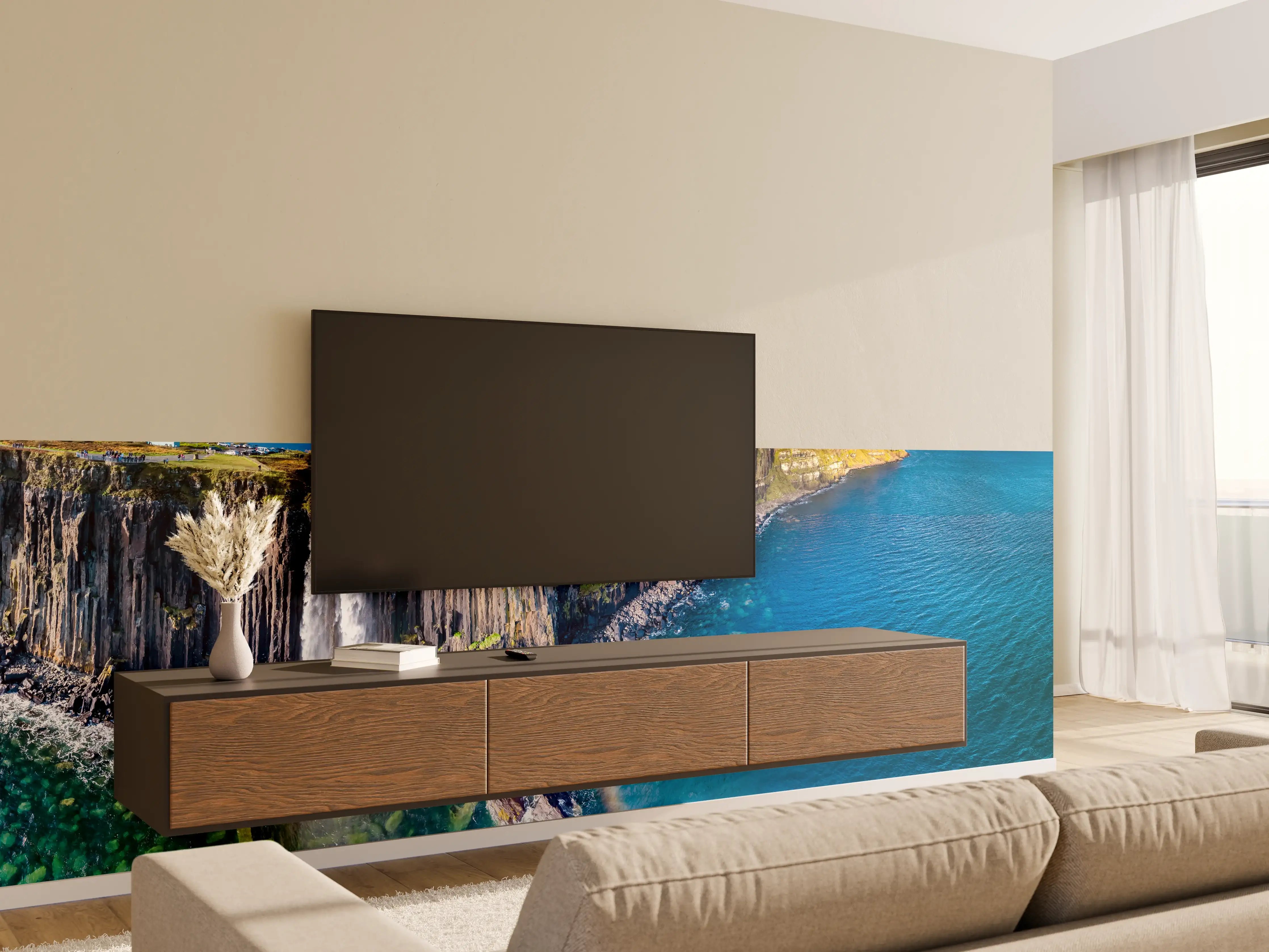 Wandverkleidung Wohnzimmer - Klippen von Staffin - Schottland