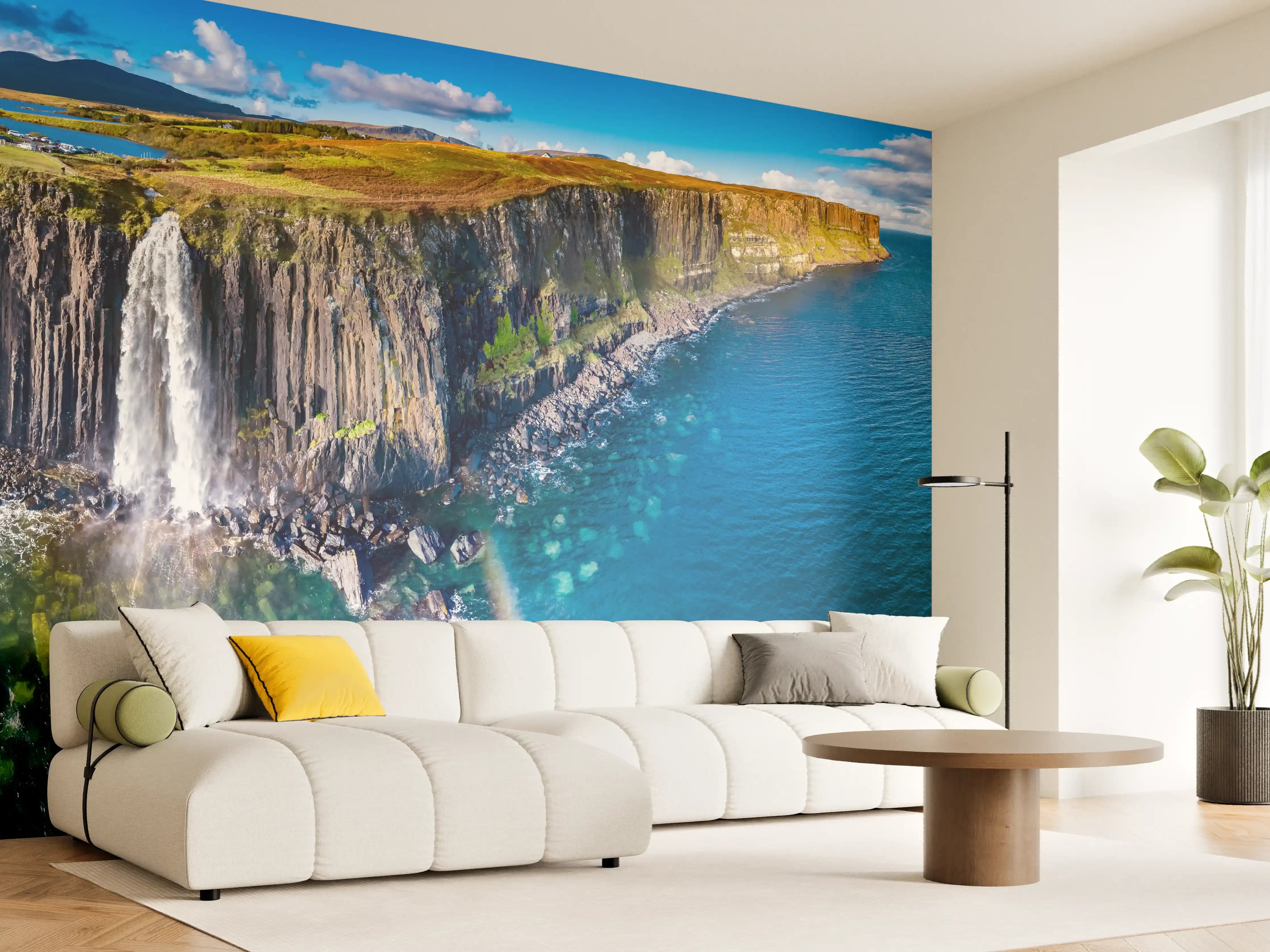 Wandverkleidung Wohnzimmer - Klippen von Staffin - Schottland