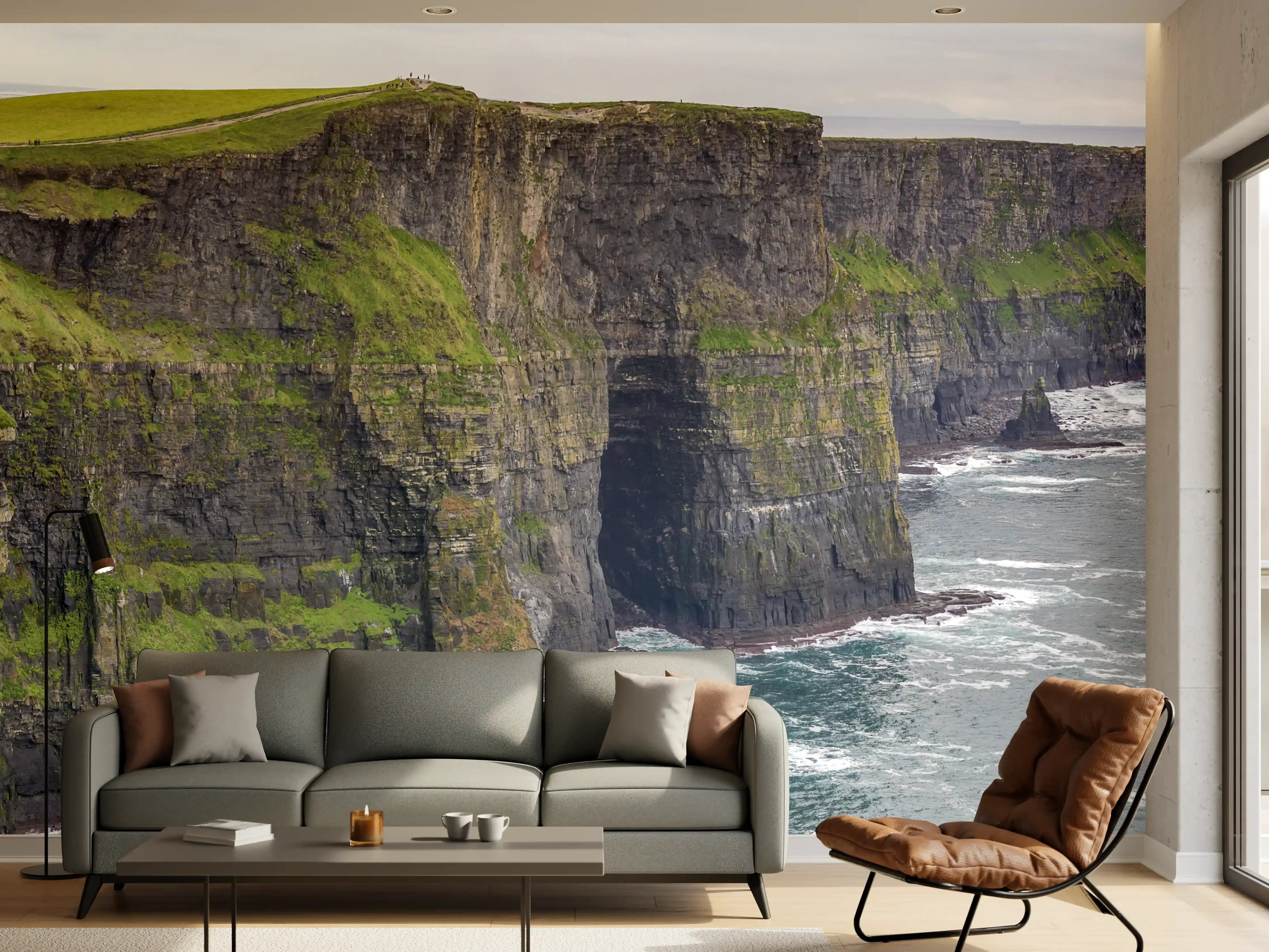 Wandverkleidung Wohnzimmer - Klippenlinie in Kerry - Irland