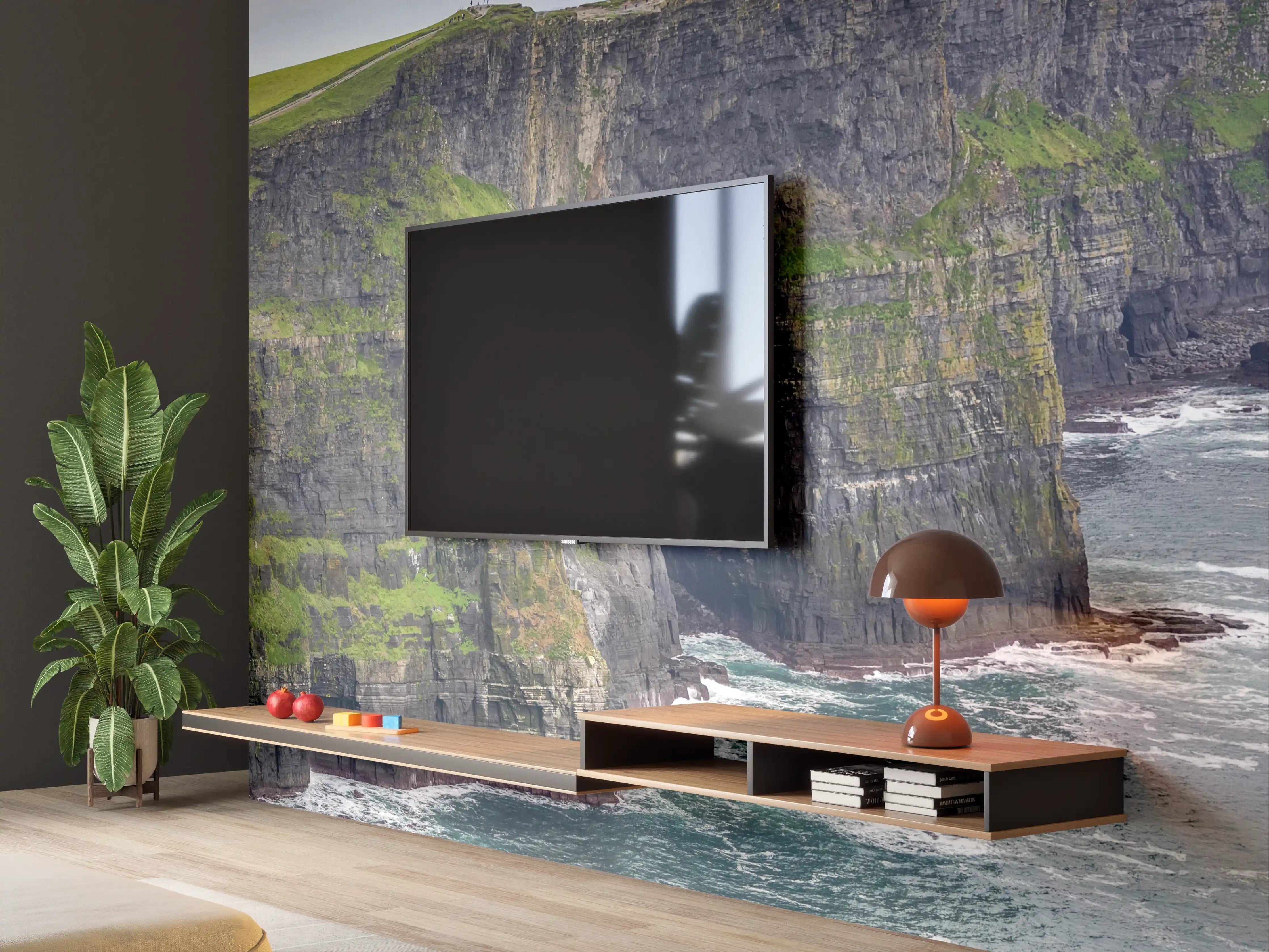 Wandverkleidung Wohnzimmer - Klippenlinie in Kerry - Irland