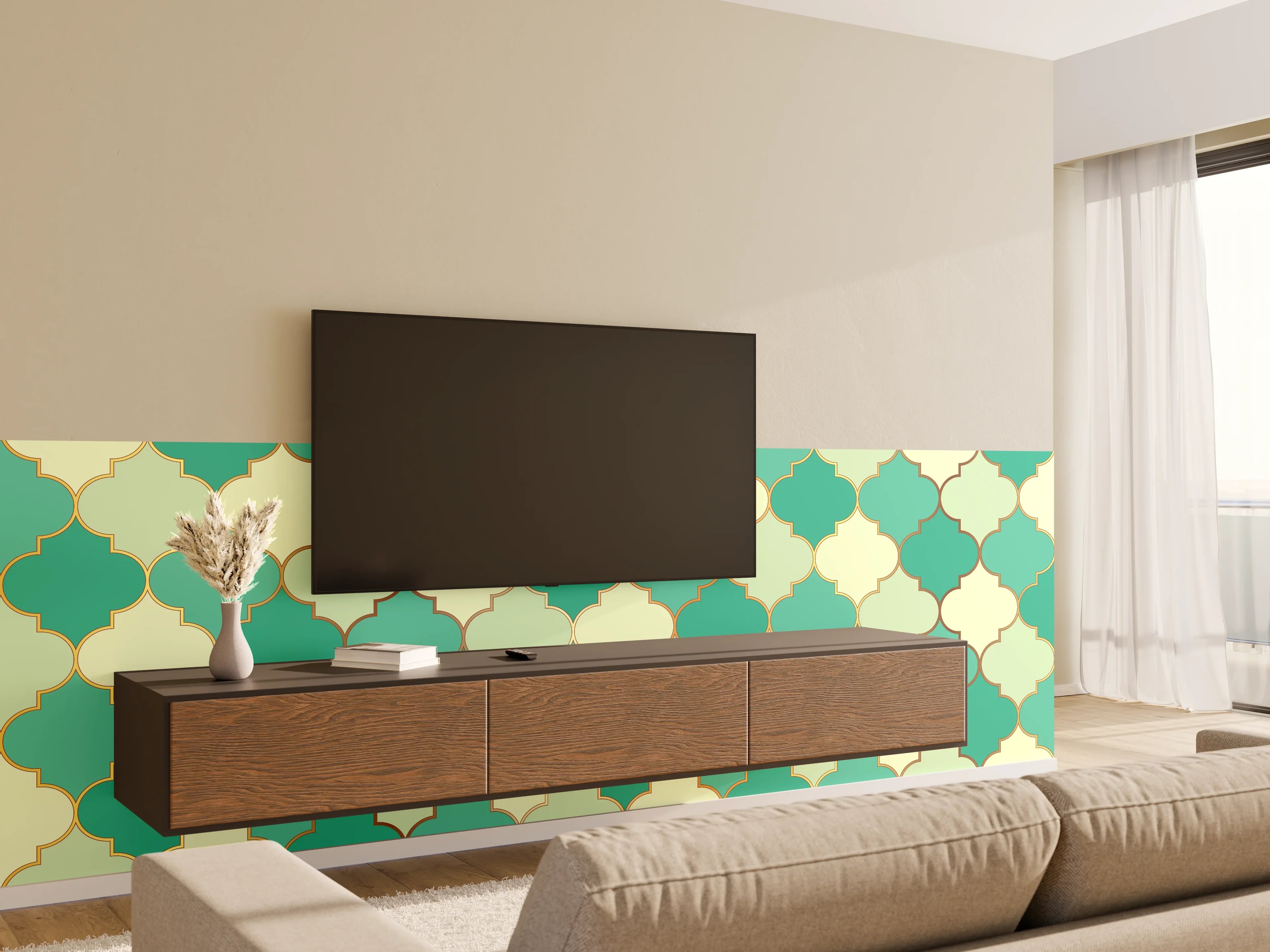 Wandverkleidung Wohnzimmer - Königliche Wandverzierung
