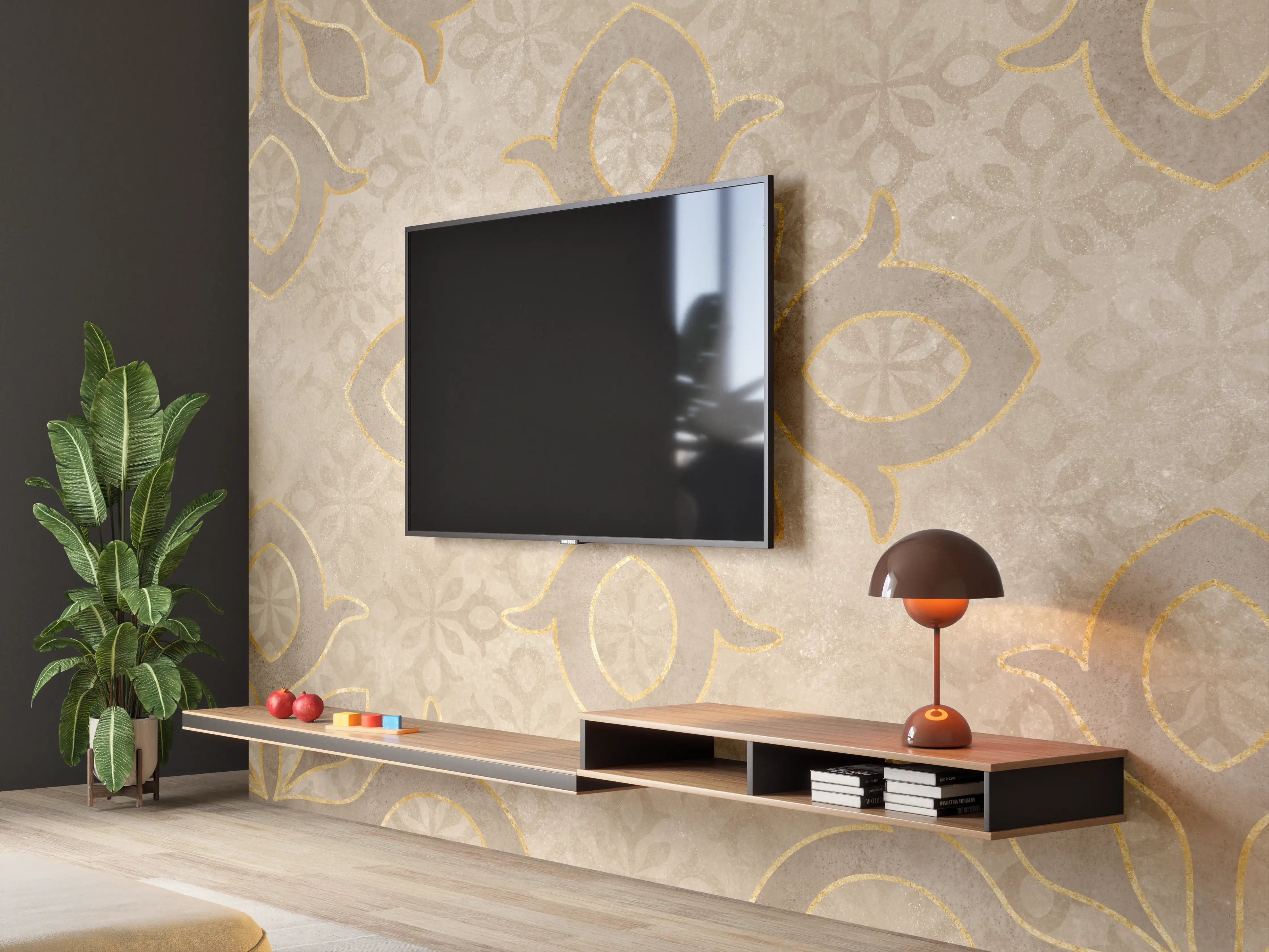 Wandverkleidung Wohnzimmer - Königliches Ornament Muster 