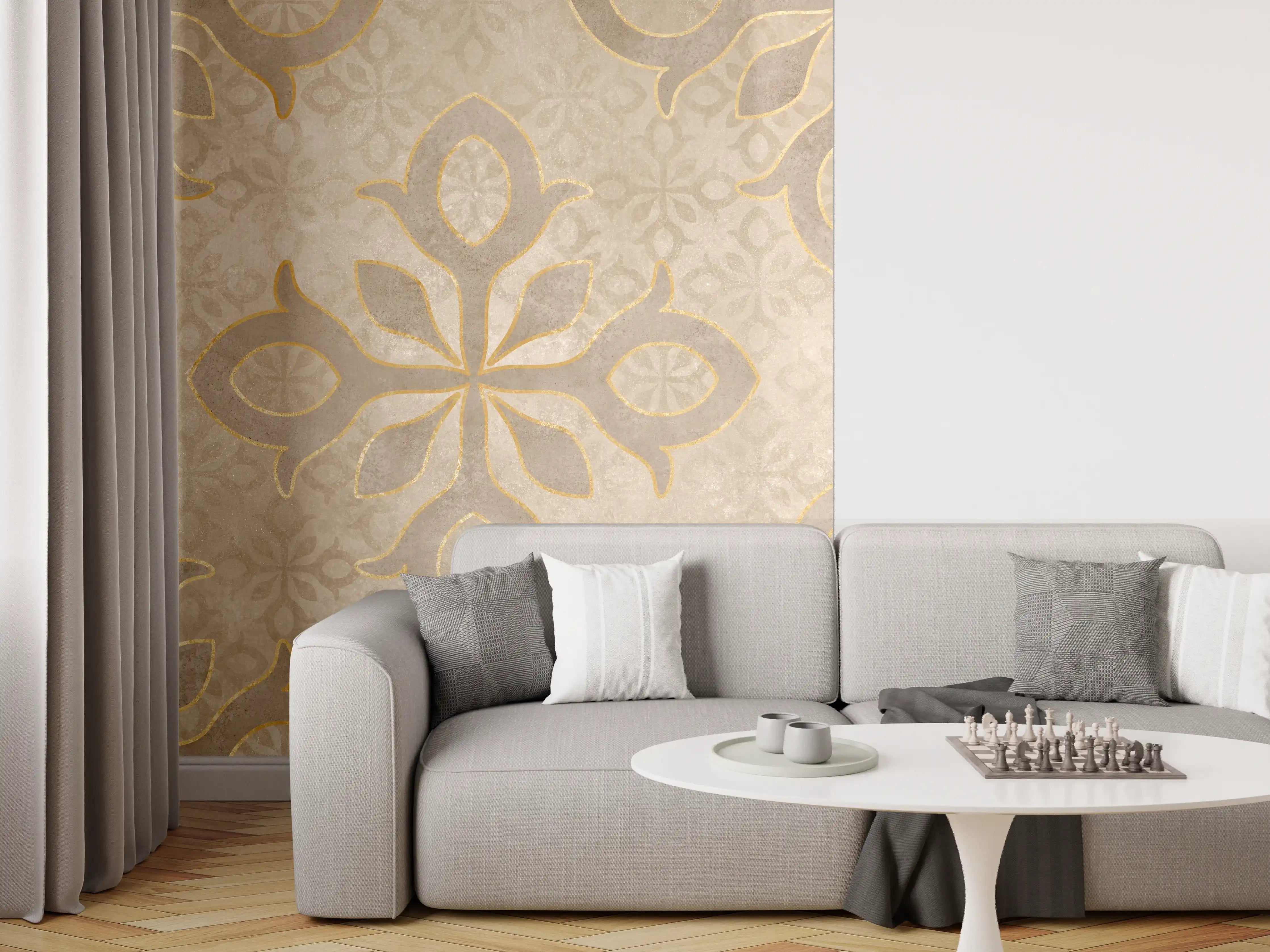 Wandverkleidung Wohnzimmer - Königliches Ornament Muster 