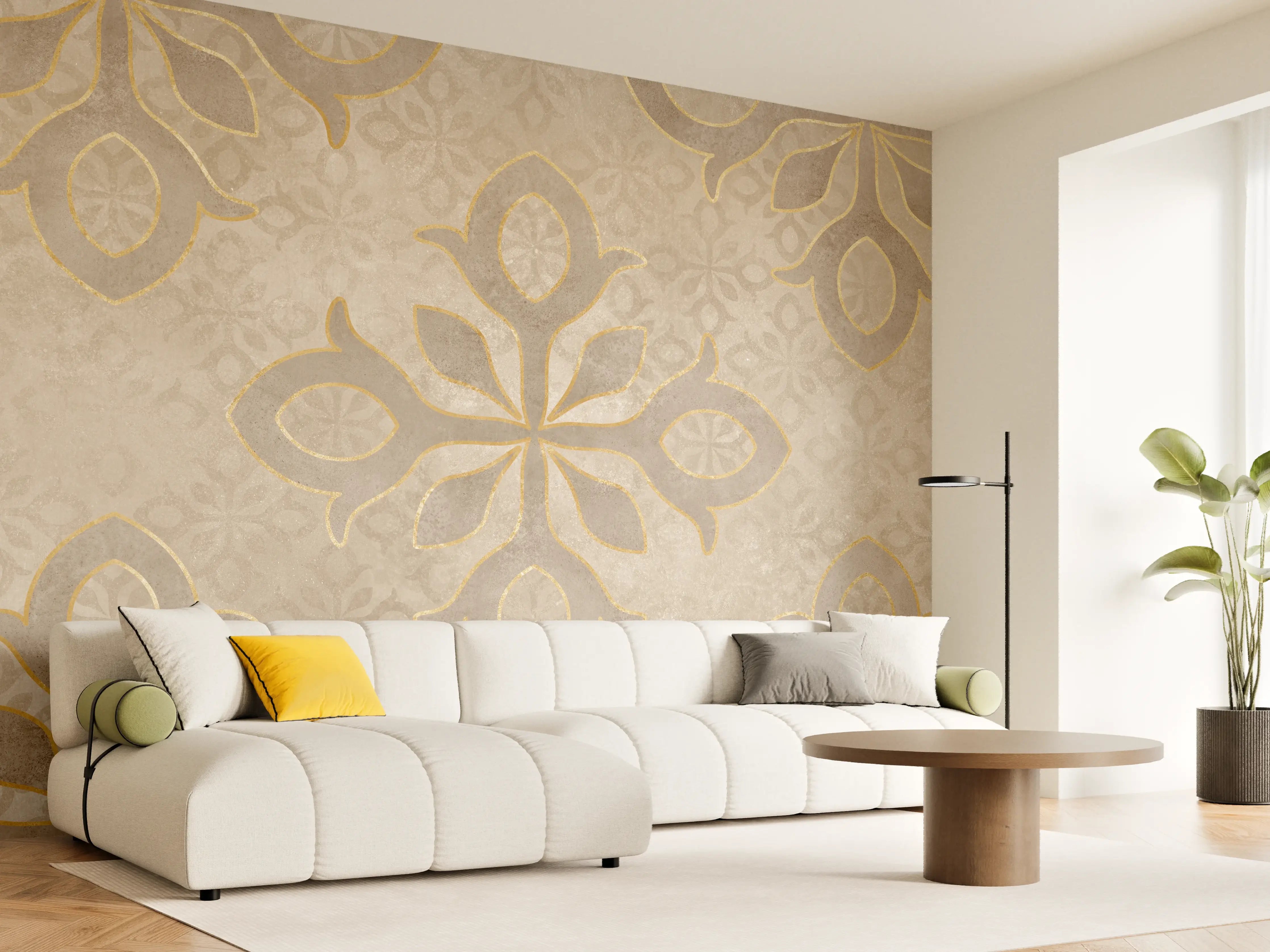 Wandverkleidung Wohnzimmer - Königliches Ornament Muster 