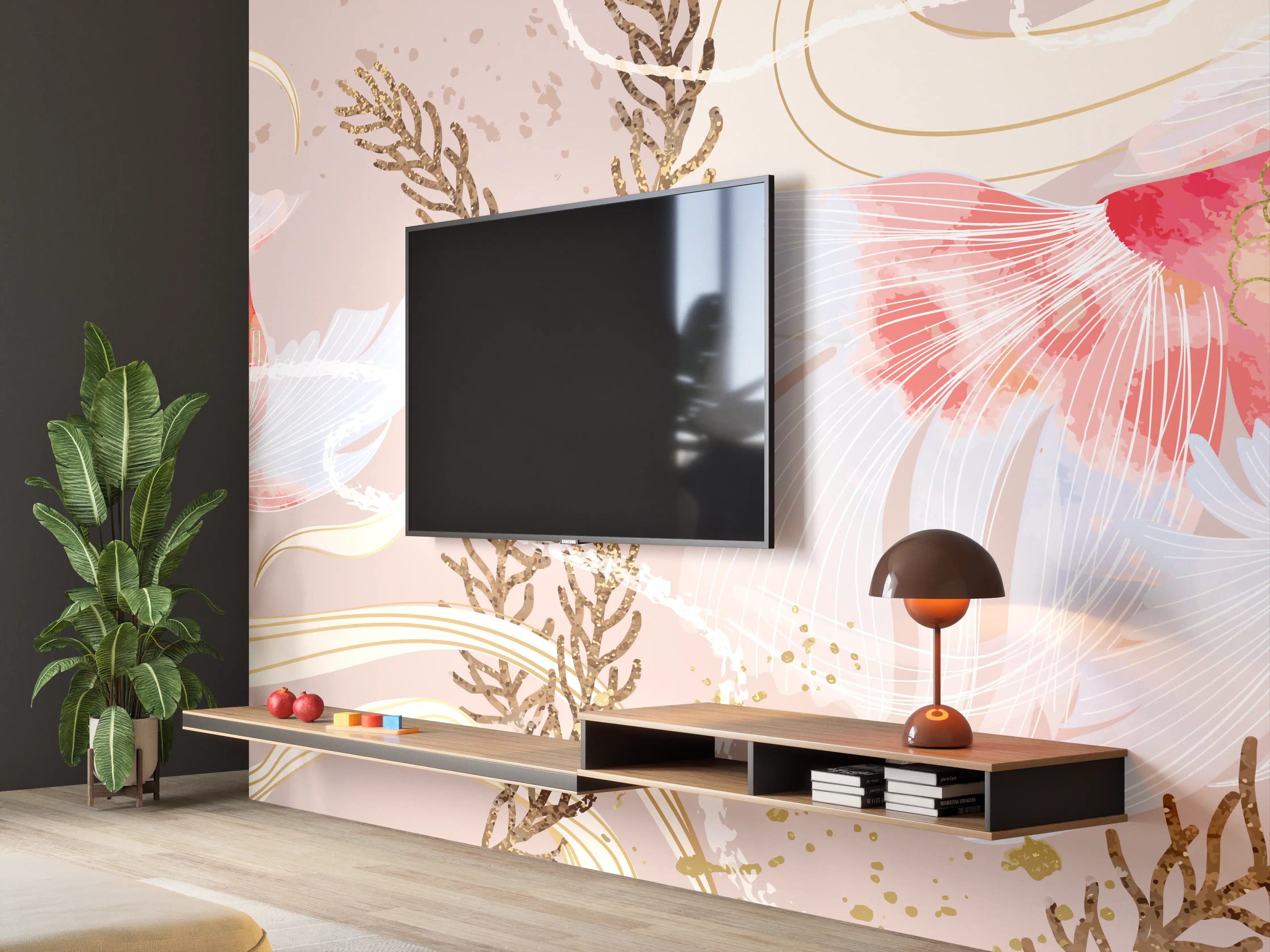 Wandverkleidung Wohnzimmer - Koi-Karpfen Kunst Illustration