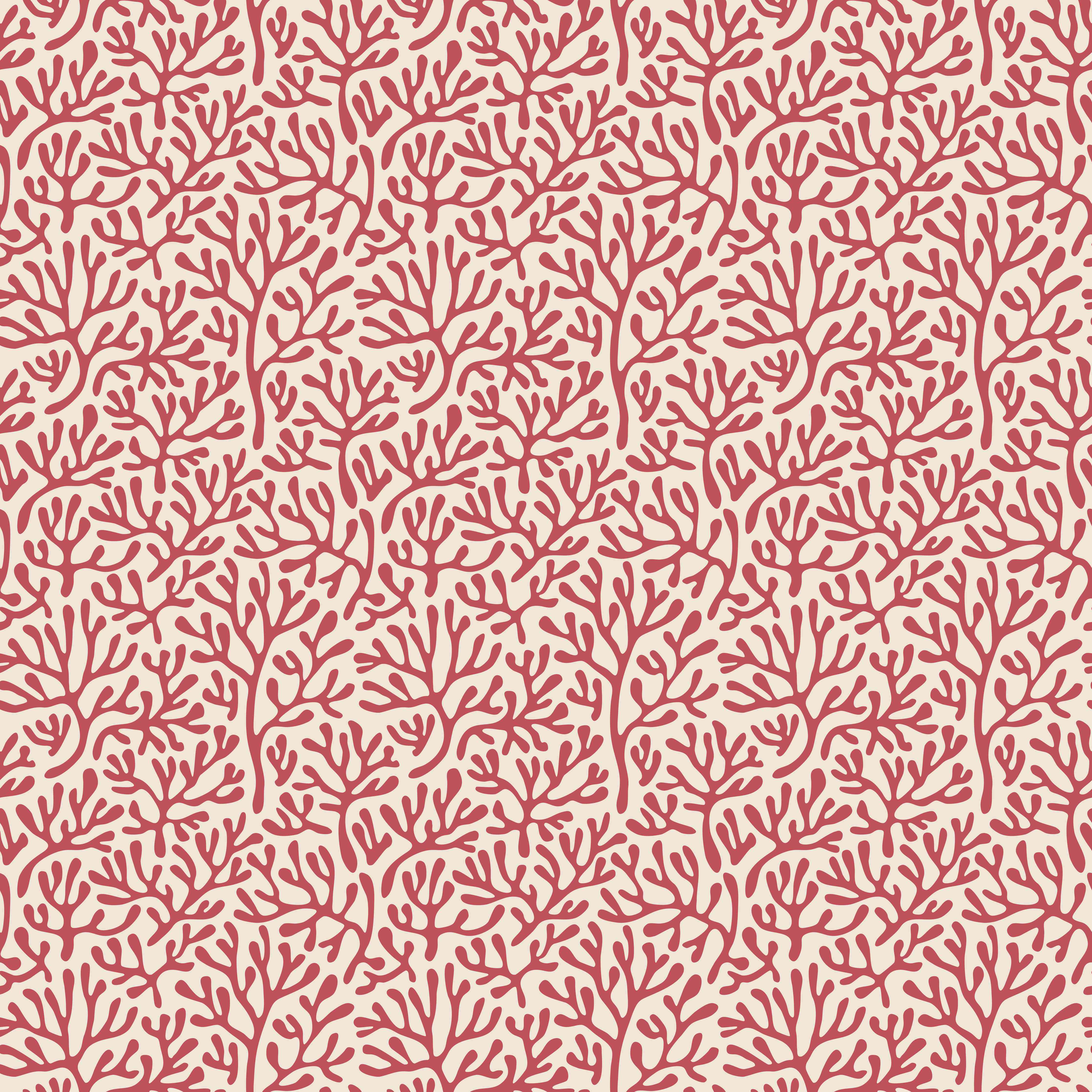 Wandverkleidung Wohnzimmer-Korallenmuster Rot-Beige
