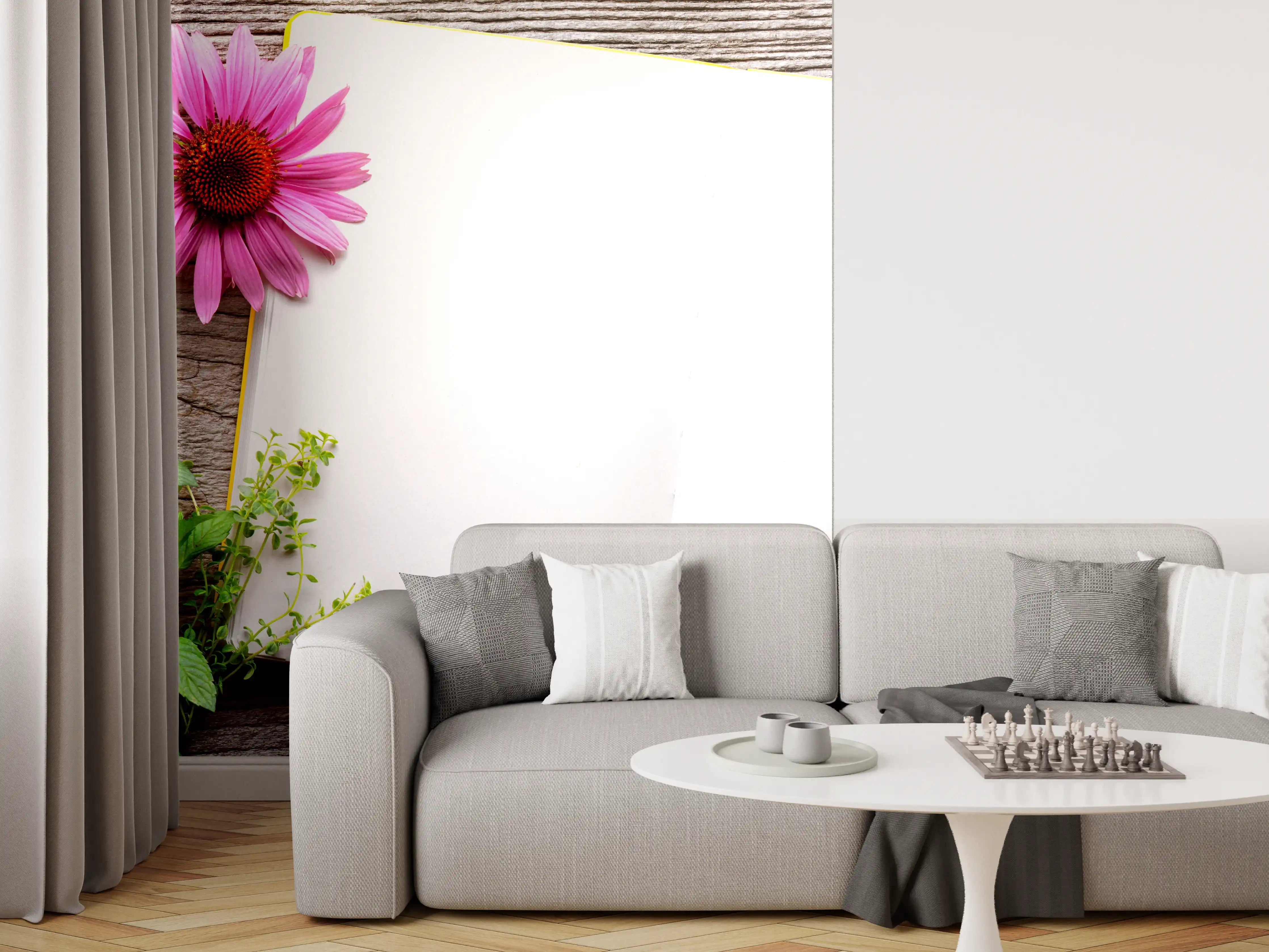 Wandverkleidung Wohnzimmer - Kräuter & Blumen