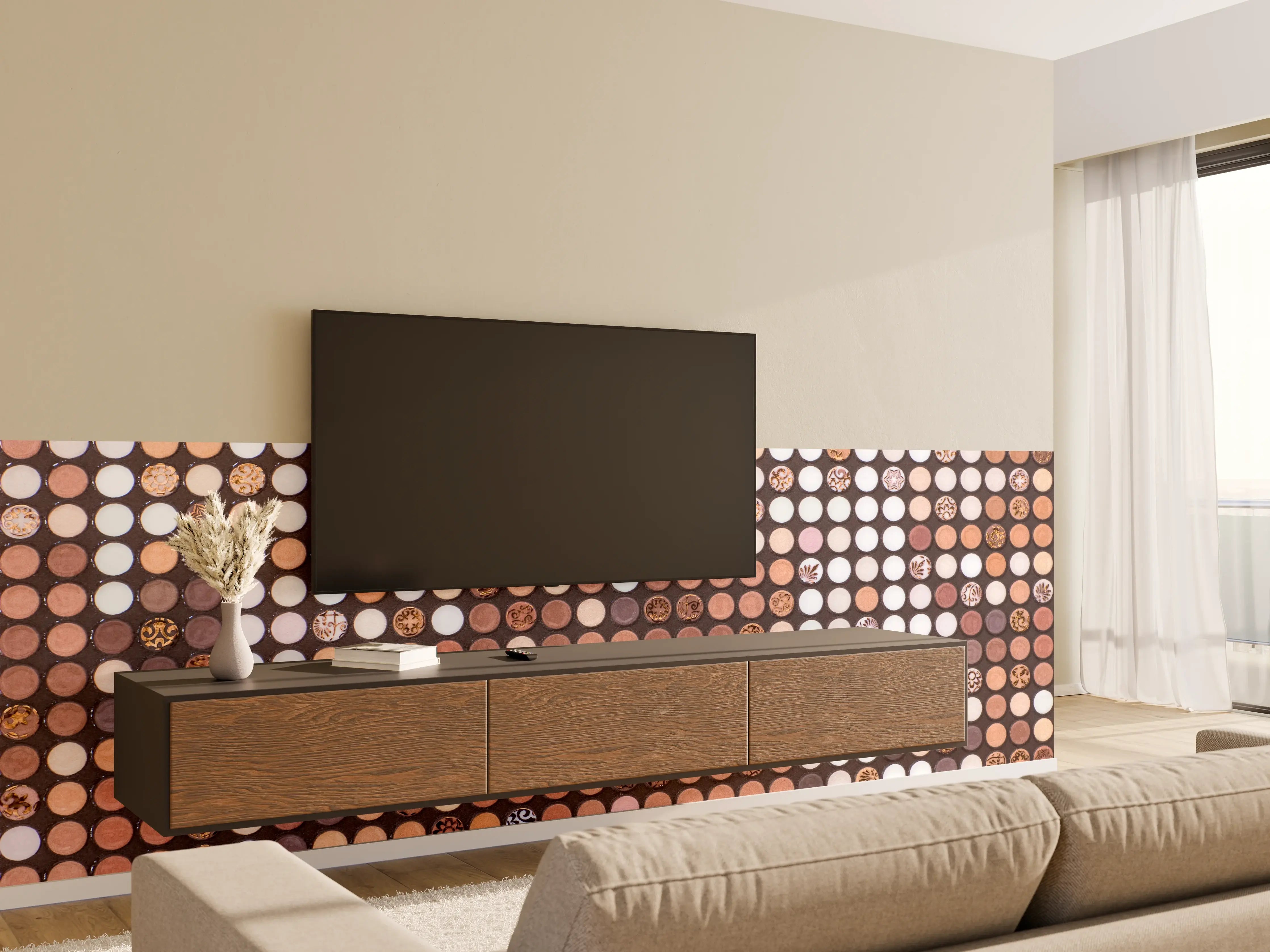 Wandverkleidung Wohnzimmer - Kreative Holzmosaik-Kunst