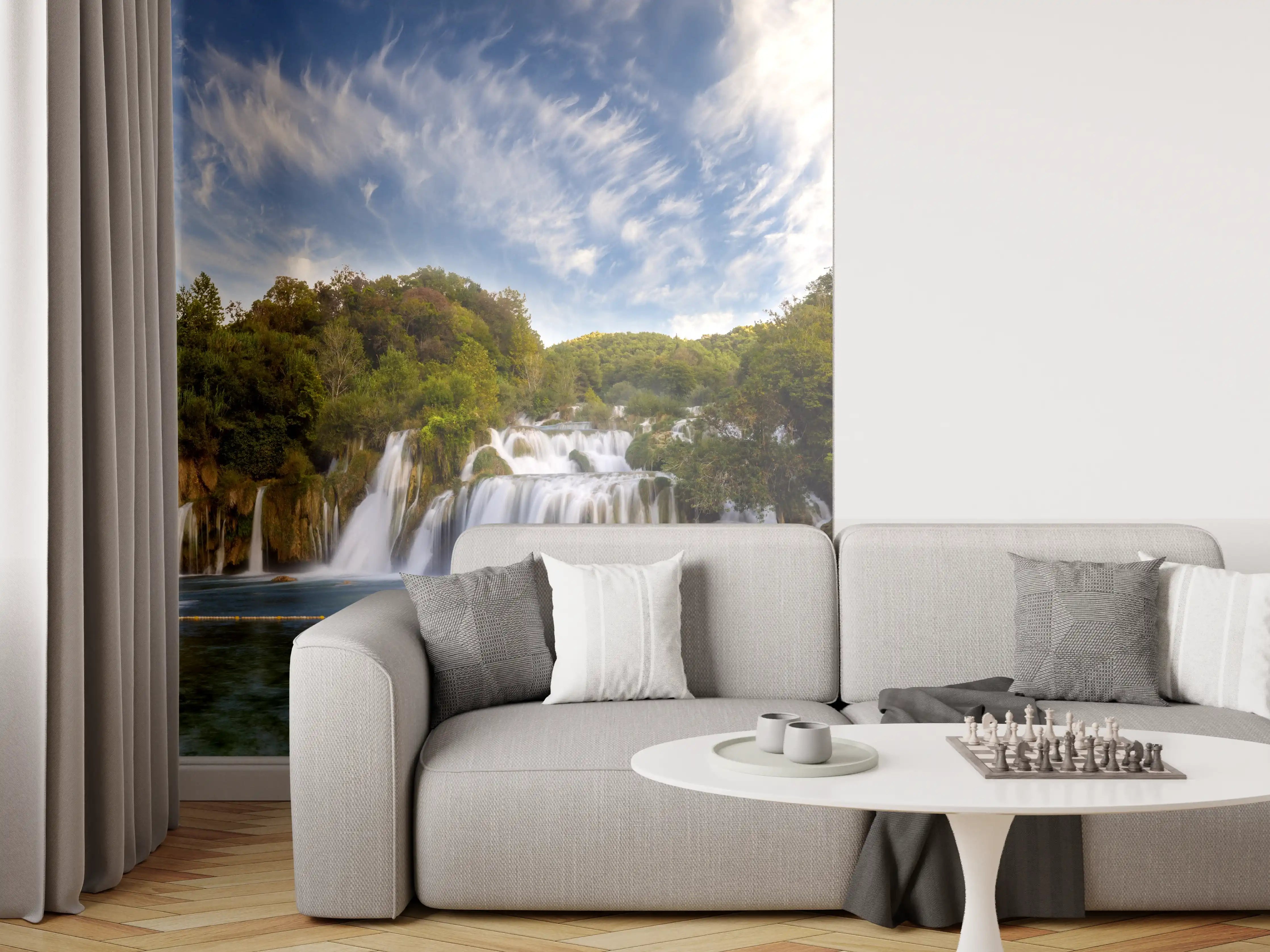Wandverkleidung Wohnzimmer - Krka-Nationalpark-Panorama