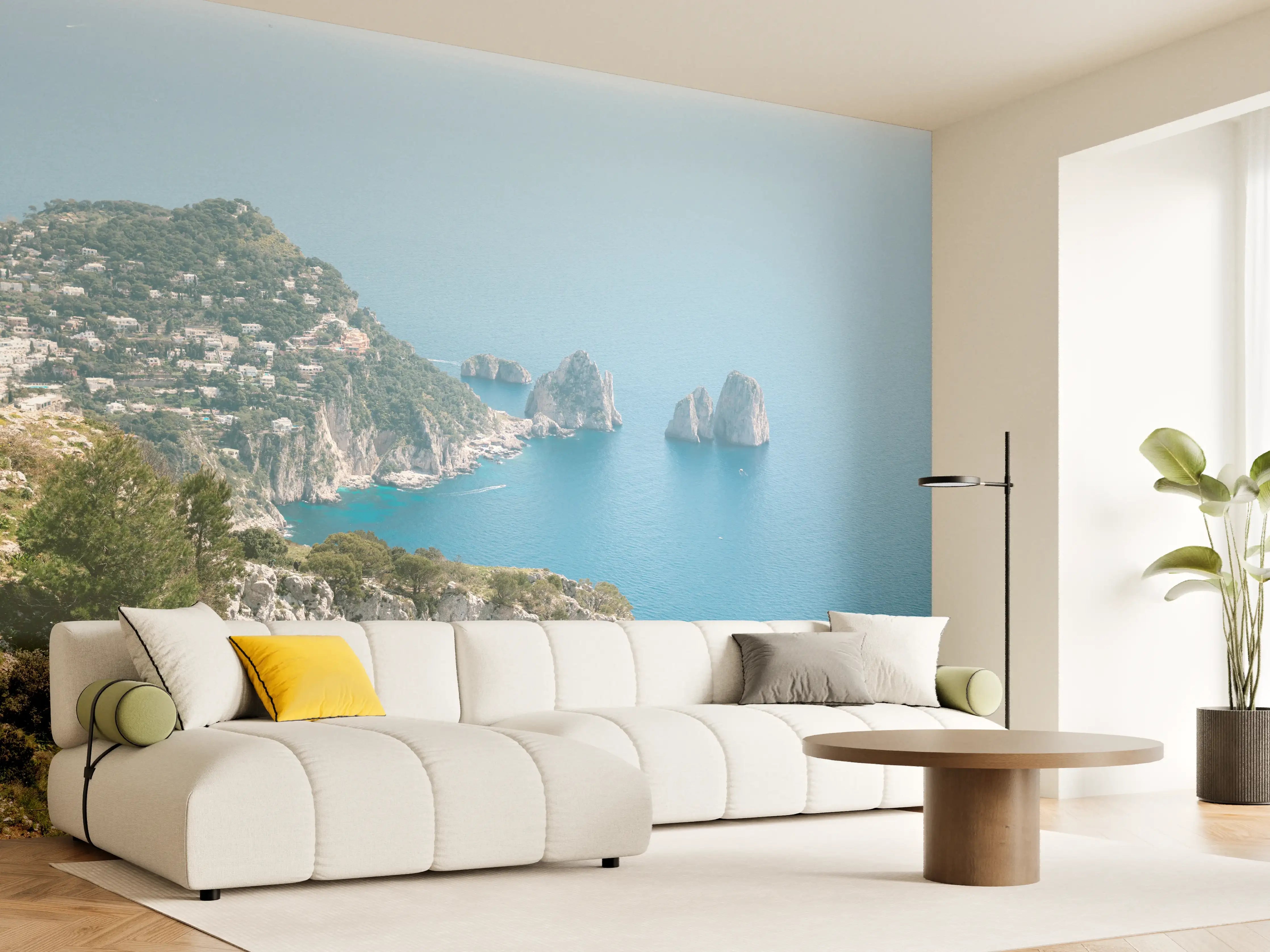 Wandverkleidung Wohnzimmer - Küstenlandschaft mit beeindruckenden Felsformationen