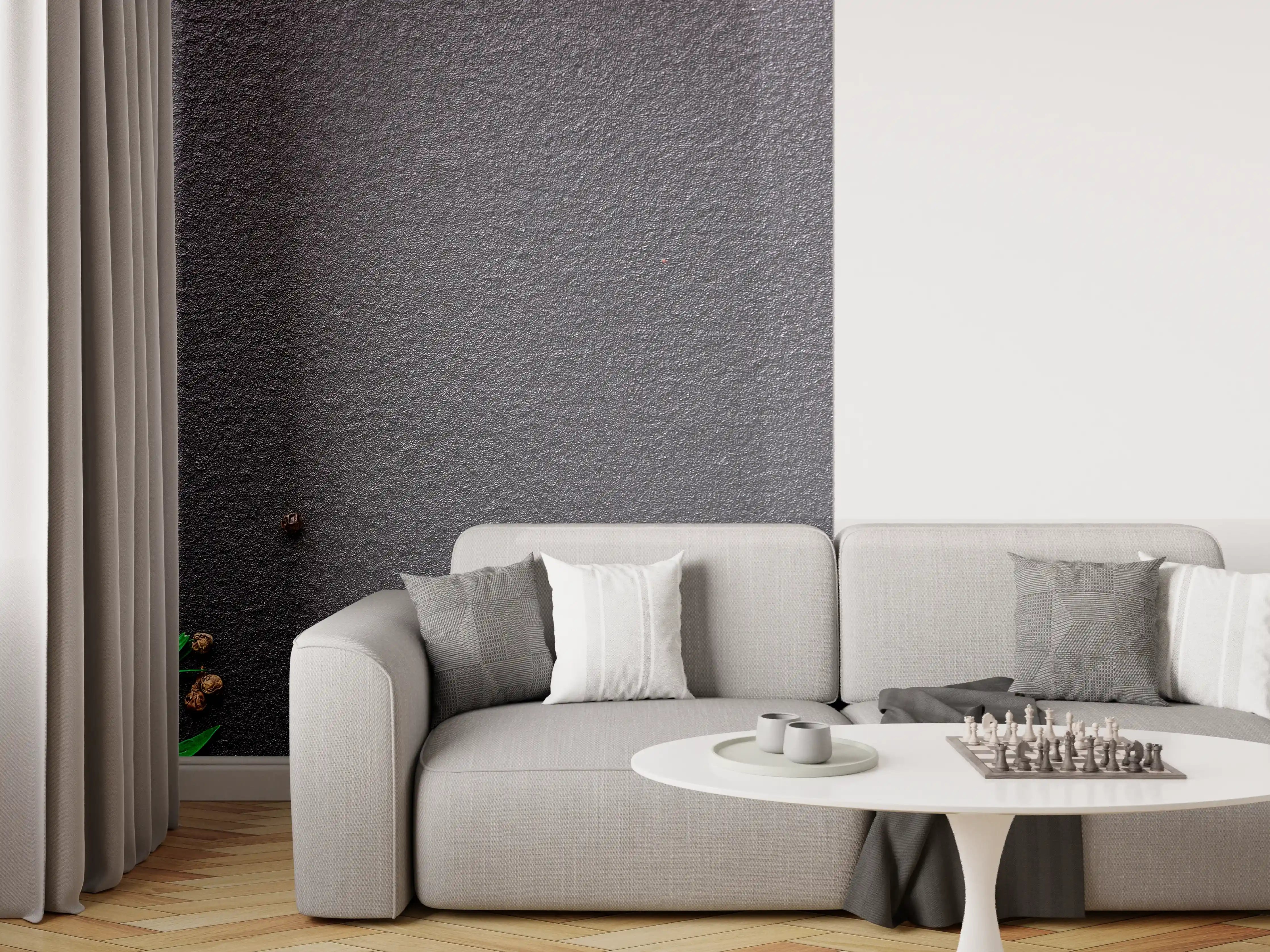 Wandverkleidung Wohnzimmer - Lachssteaks auf Holzbrett