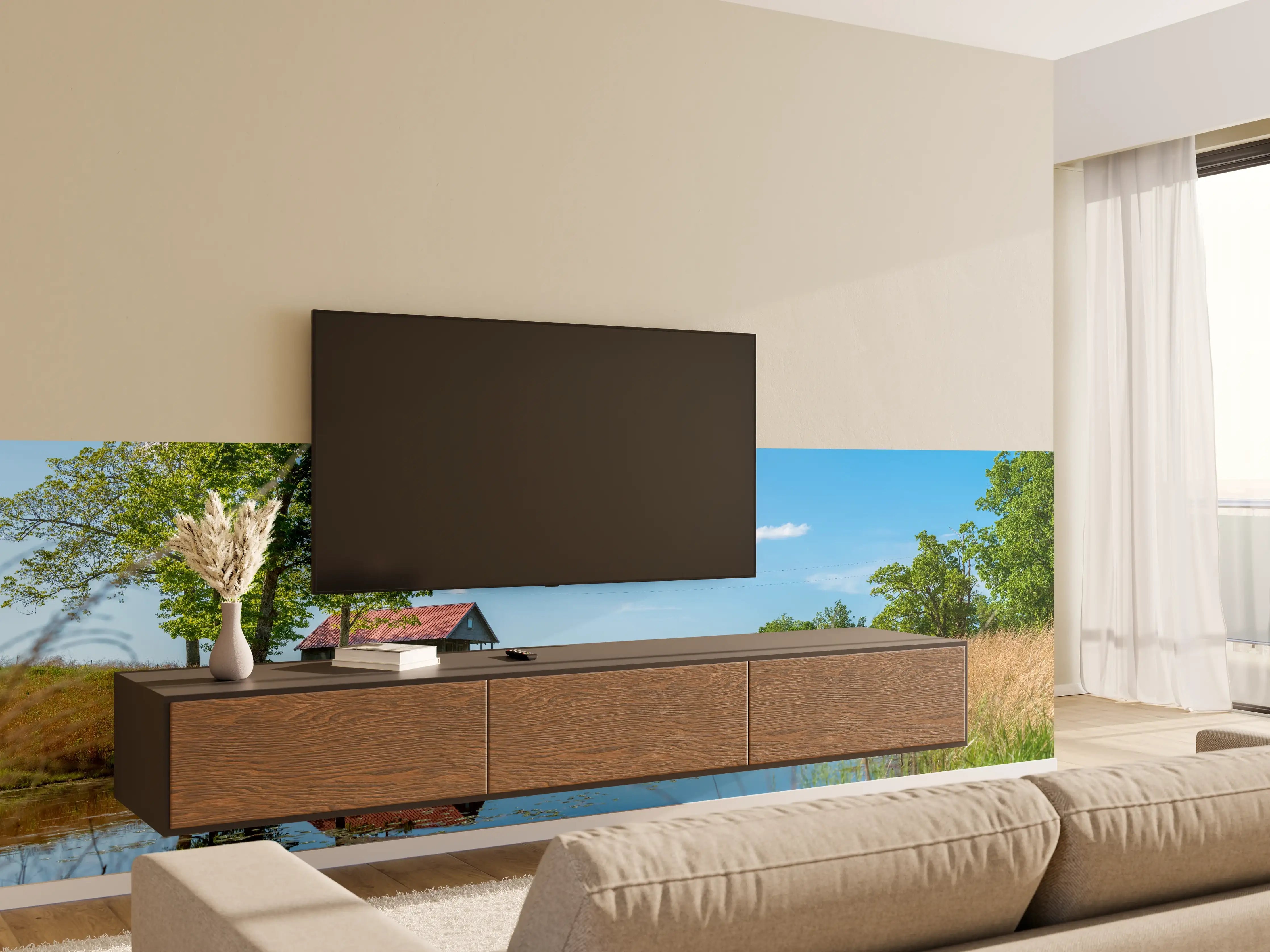Wandverkleidung Wohnzimmer - Ländliches altes Haus