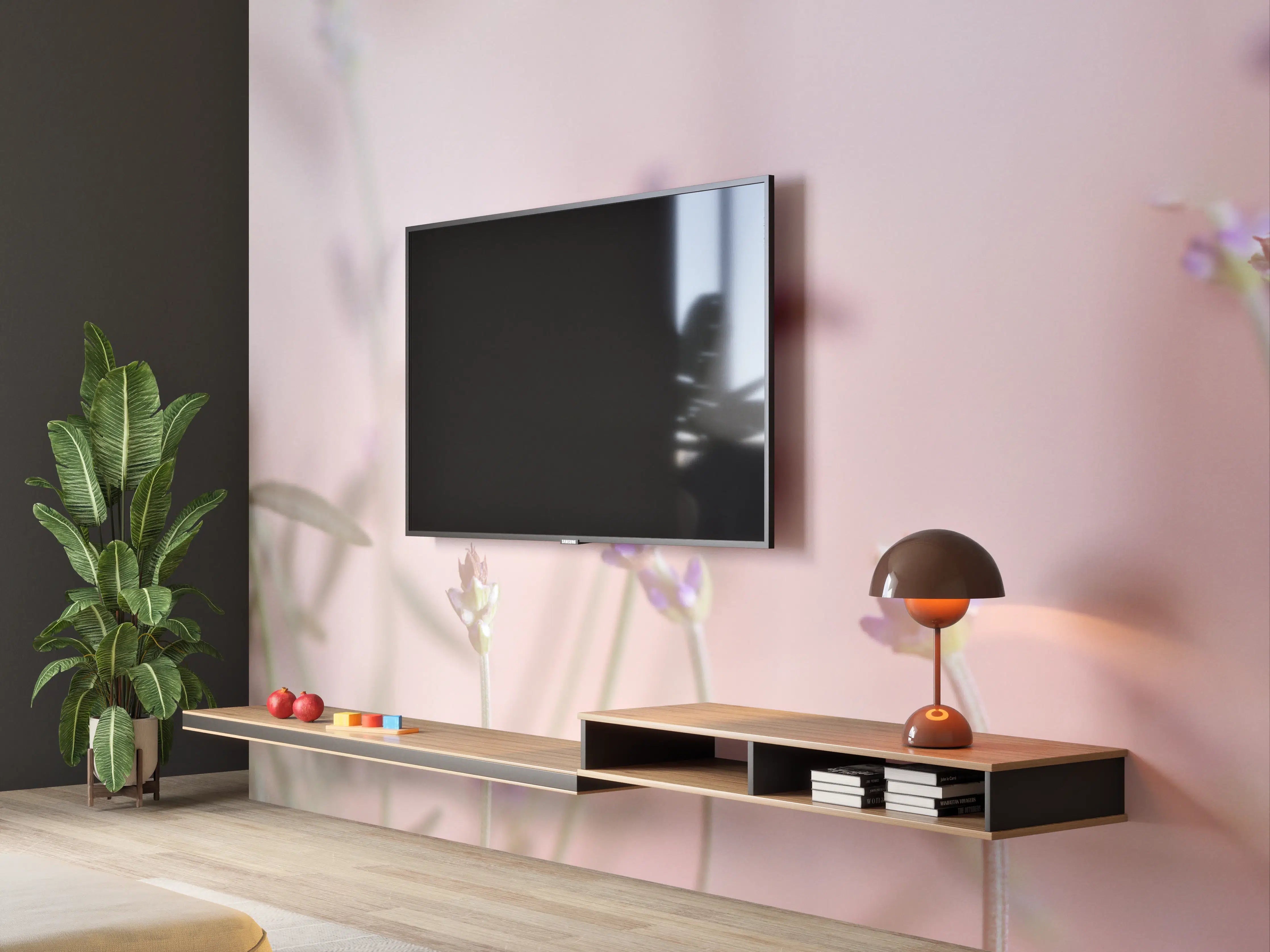 Wandverkleidung Wohnzimmer - Lavendel