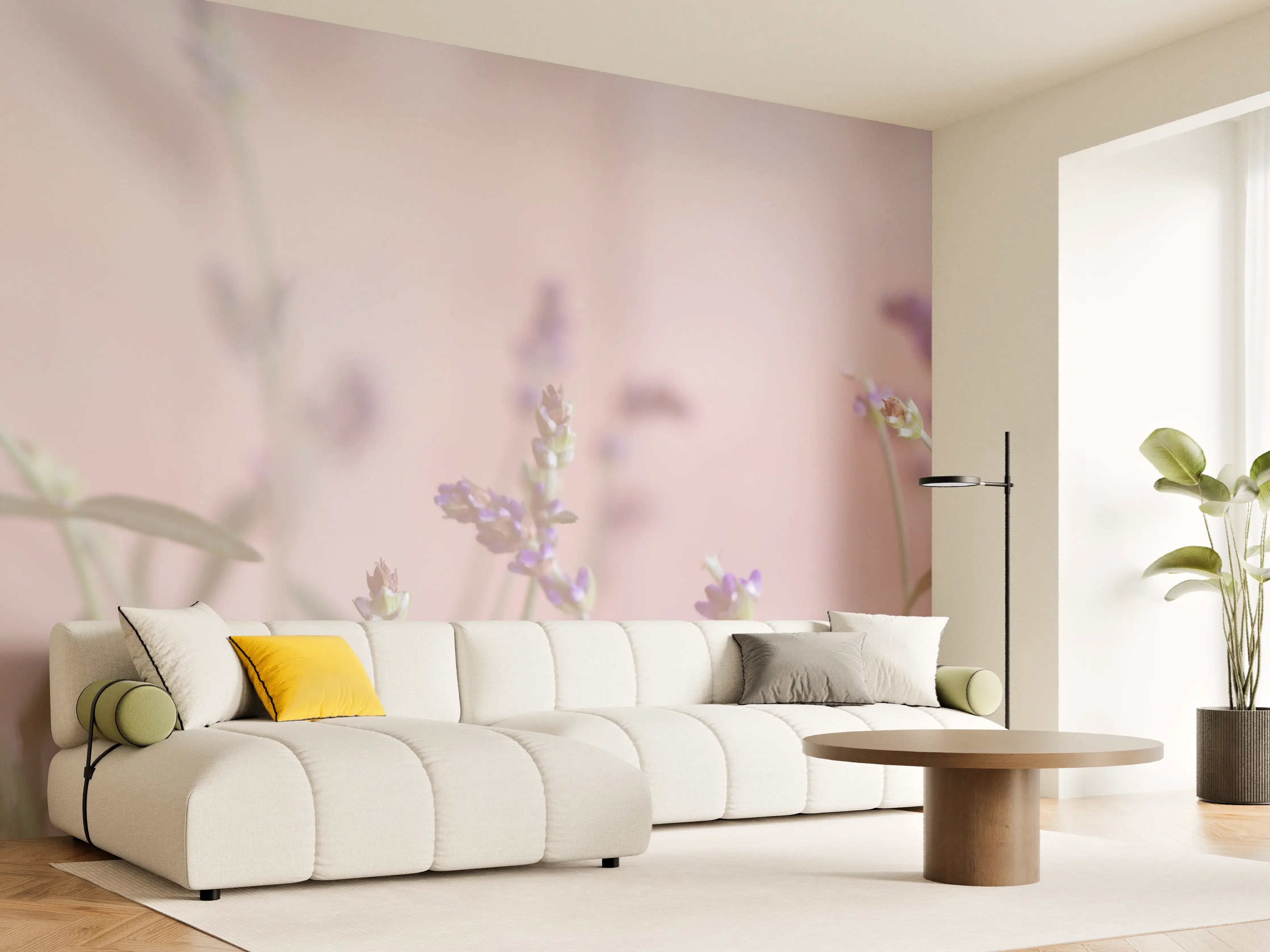 Wandverkleidung Wohnzimmer - Lavendel