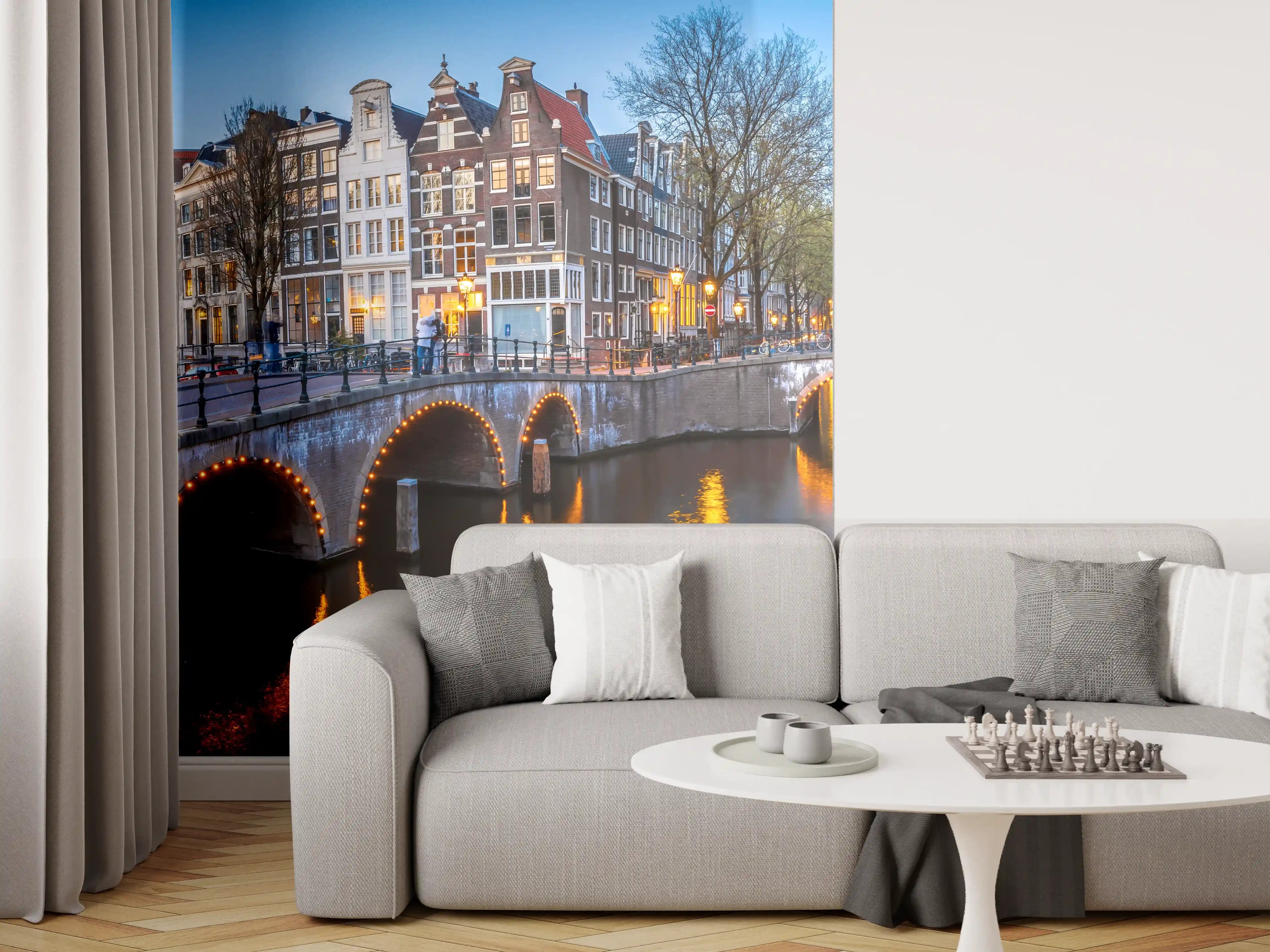 Wandverkleidung Wohnzimmer - Leidsegracht-Brücke - Amsterdam