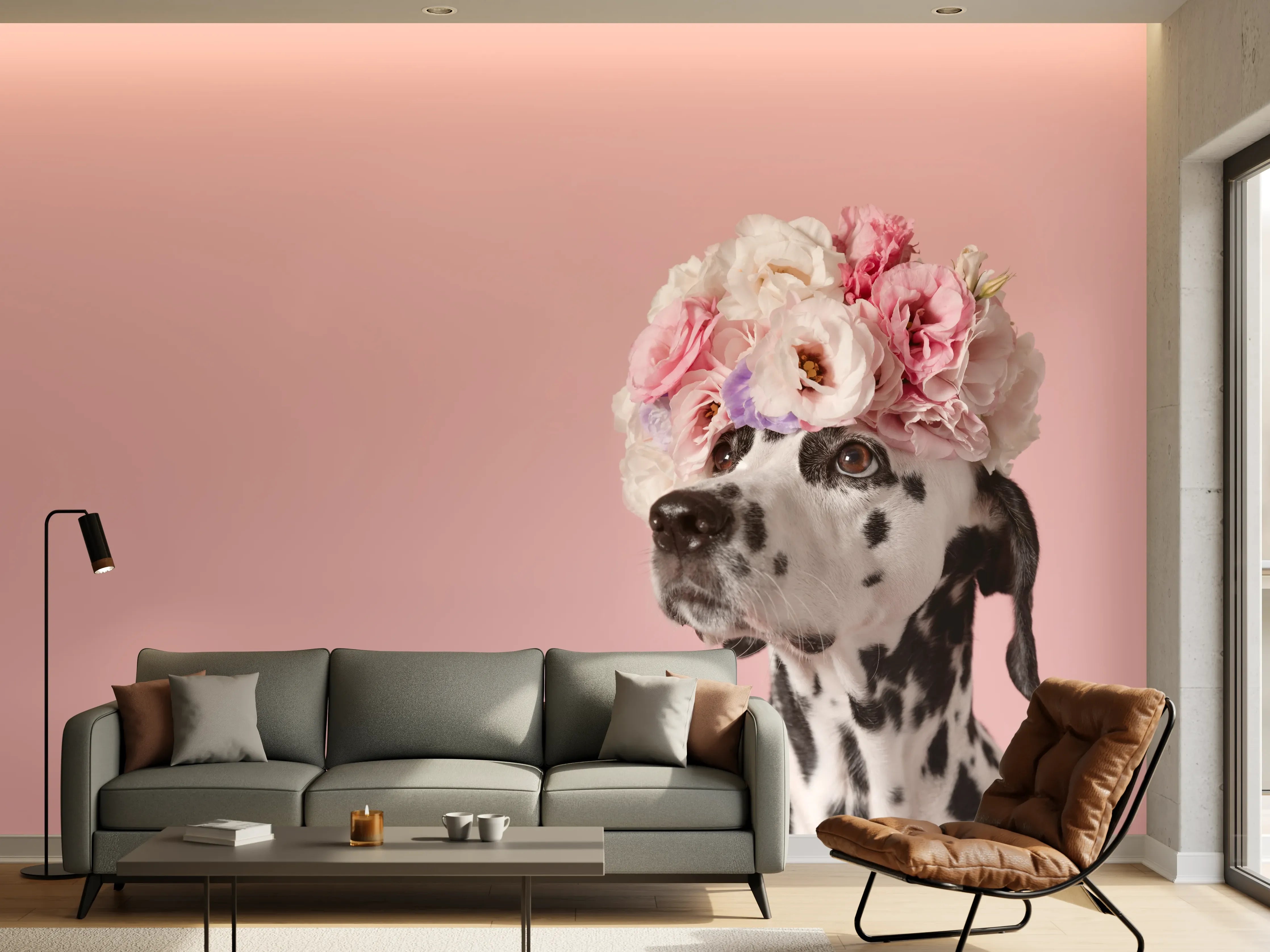 Wandverkleidung Wohnzimmer - Liebenswerter Dalmatiner Hund