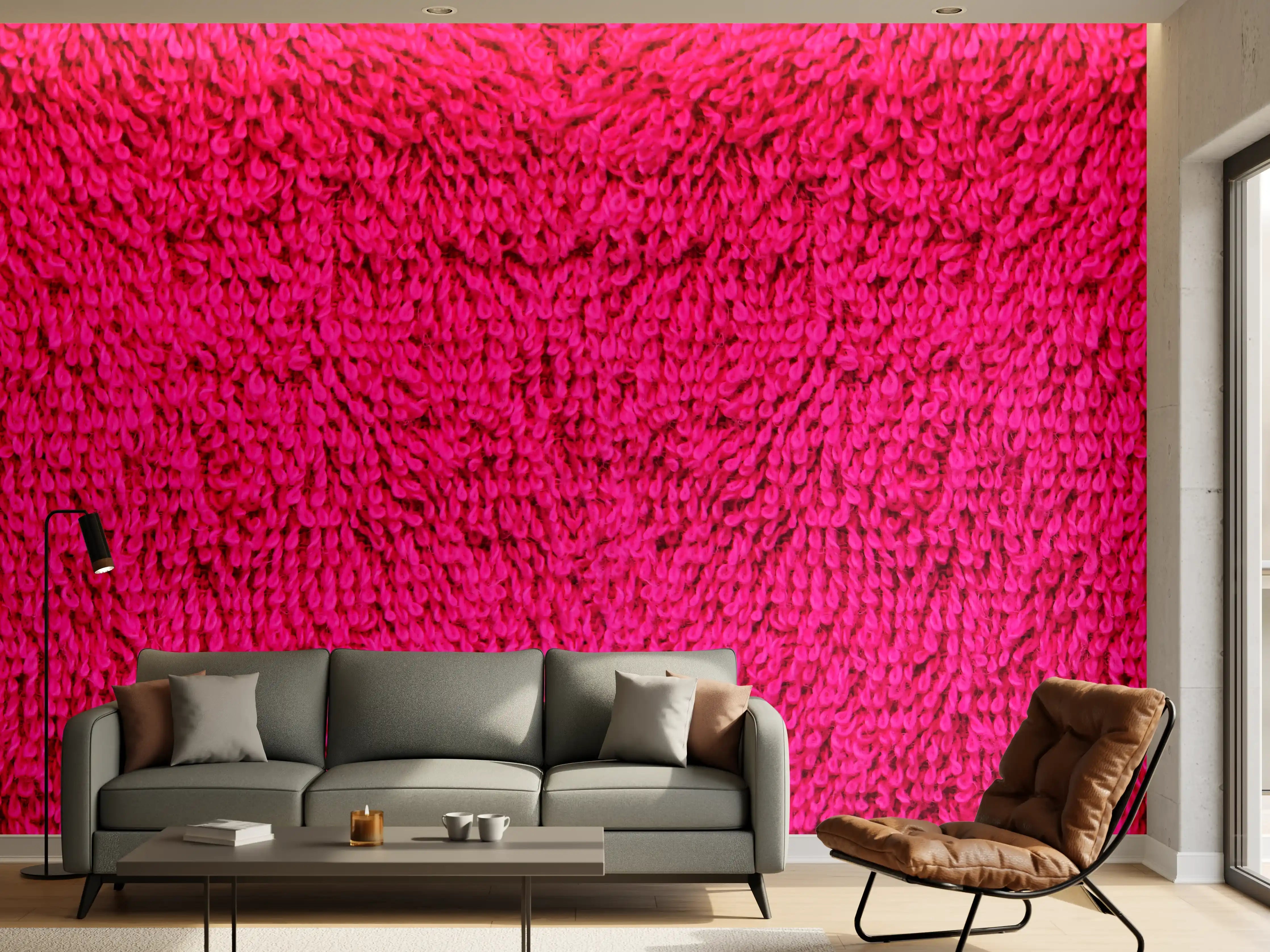 Wandverkleidung Wohnzimmer - Lila Frottee Handtuch Textur