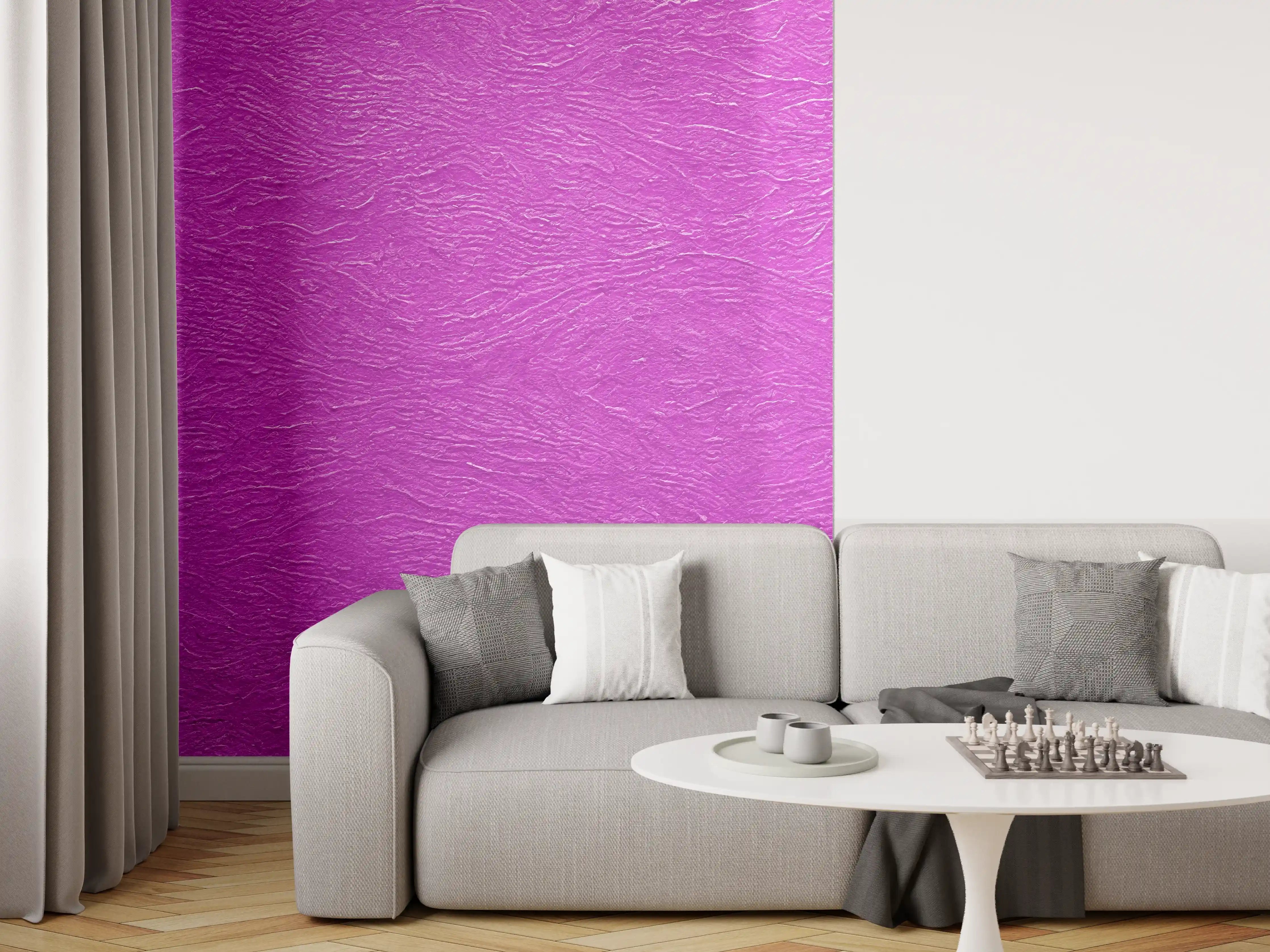 Wandverkleidung Wohnzimmer - Lila Wandmuster