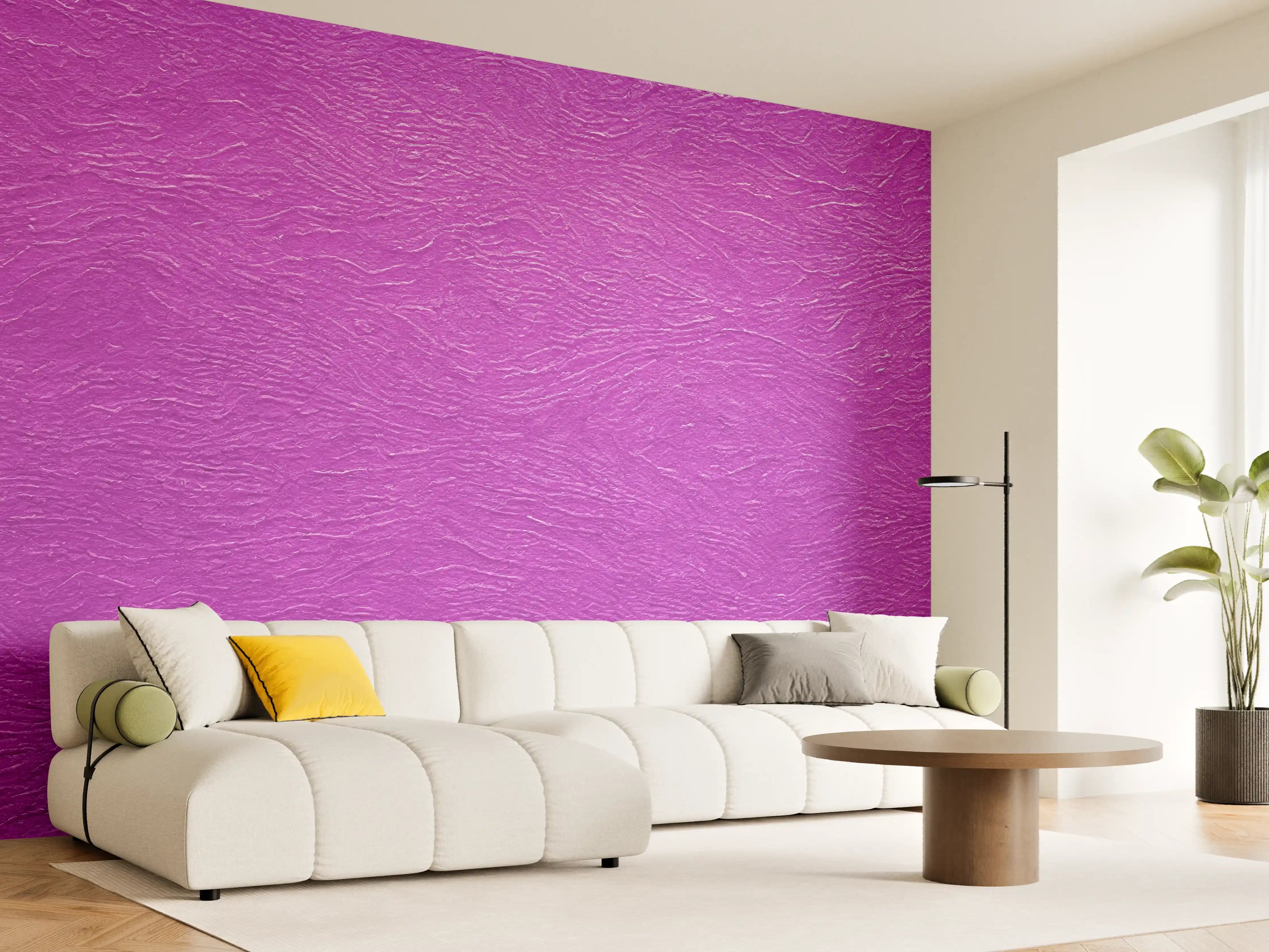 Wandverkleidung Wohnzimmer - Lila Wandmuster