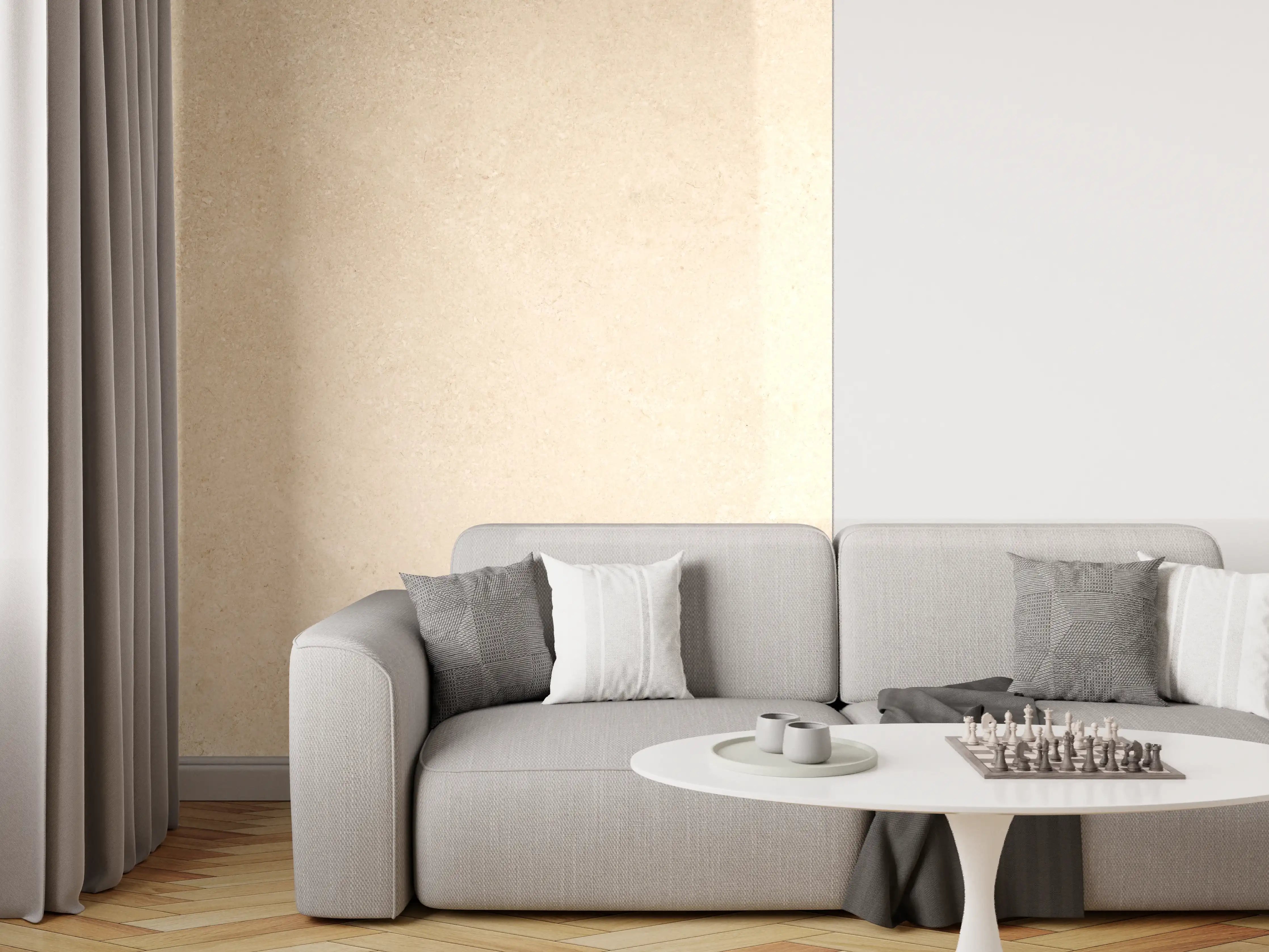 Wandverkleidung Wohnzimmer - Limestone Marble Cream Texture