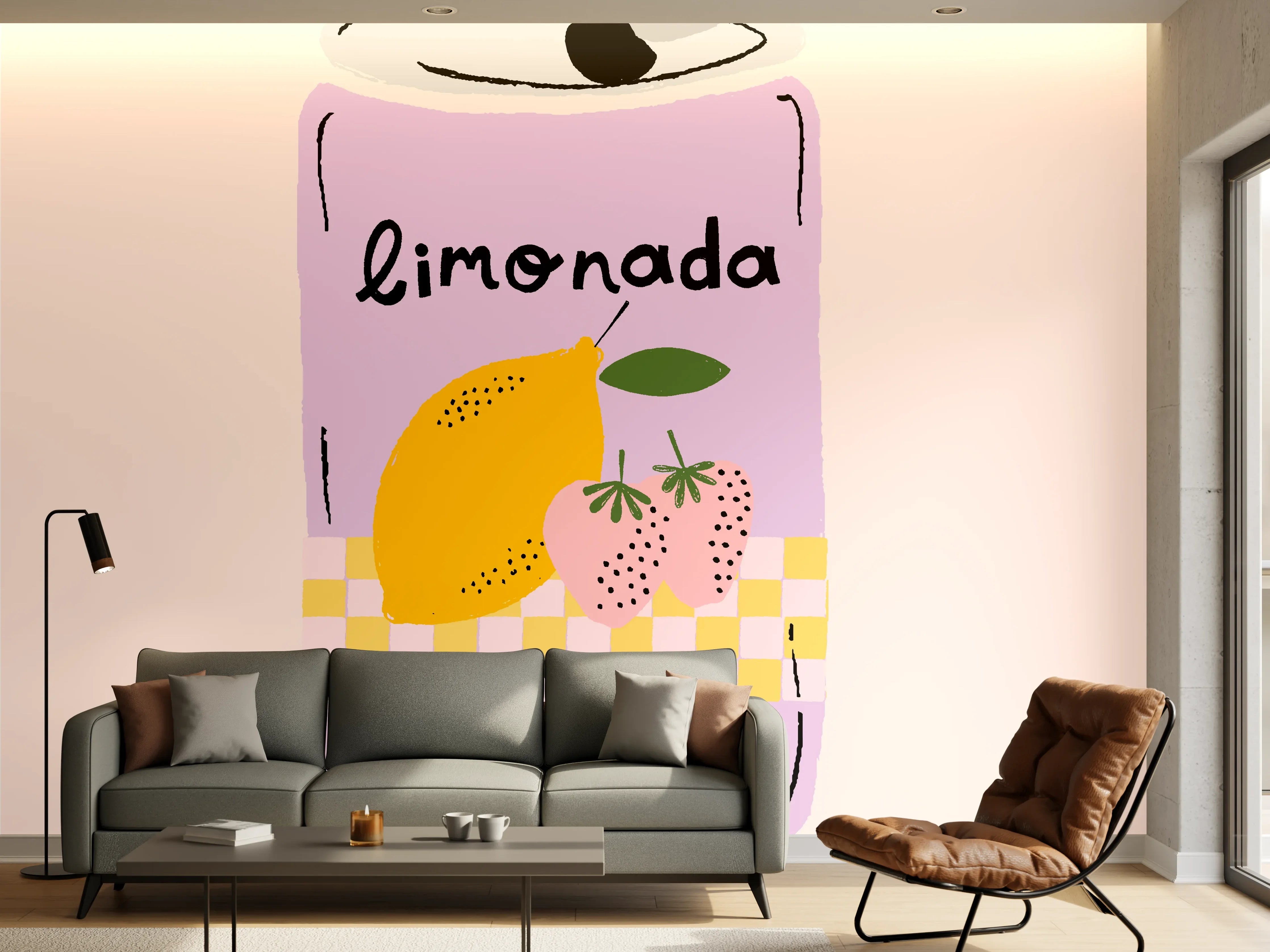 Wandverkleidung Wohnzimmer - Limonade de fresa - Fruchtiger Genuss