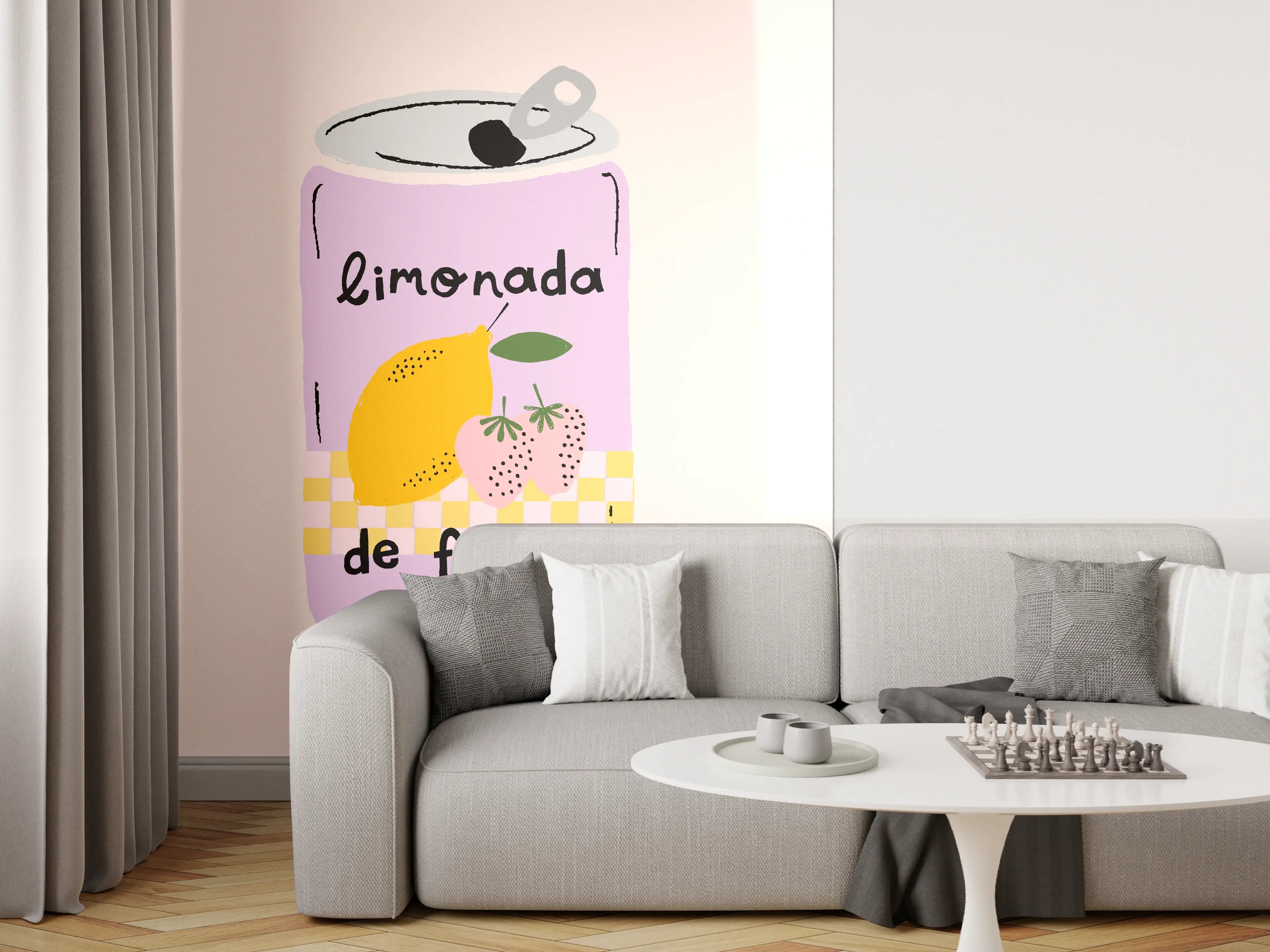 Wandverkleidung Wohnzimmer - Limonade de fresa - Fruchtiger Genuss