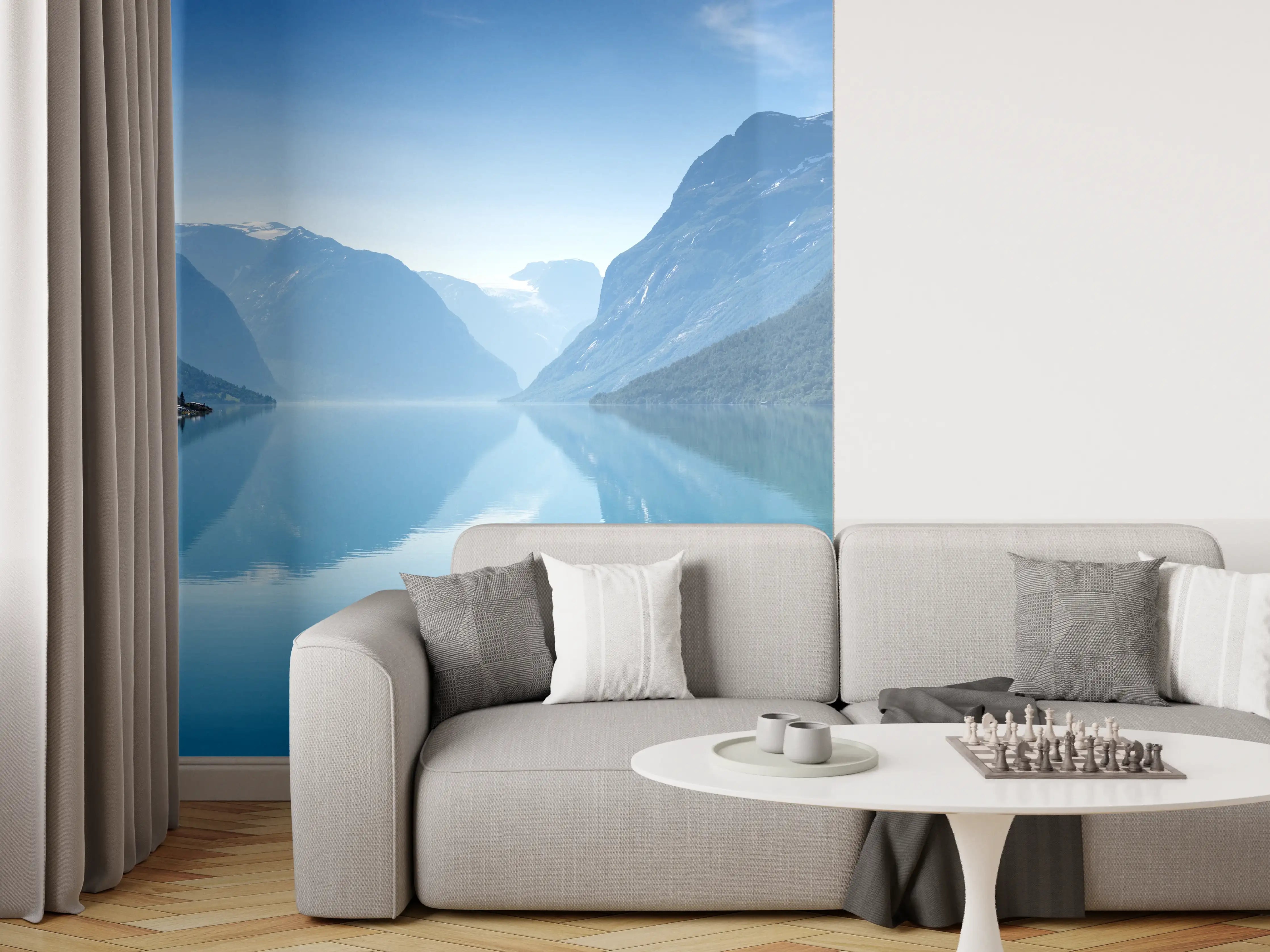 Wandverkleidung Wohnzimmer - Lovatnet See - Norwegen