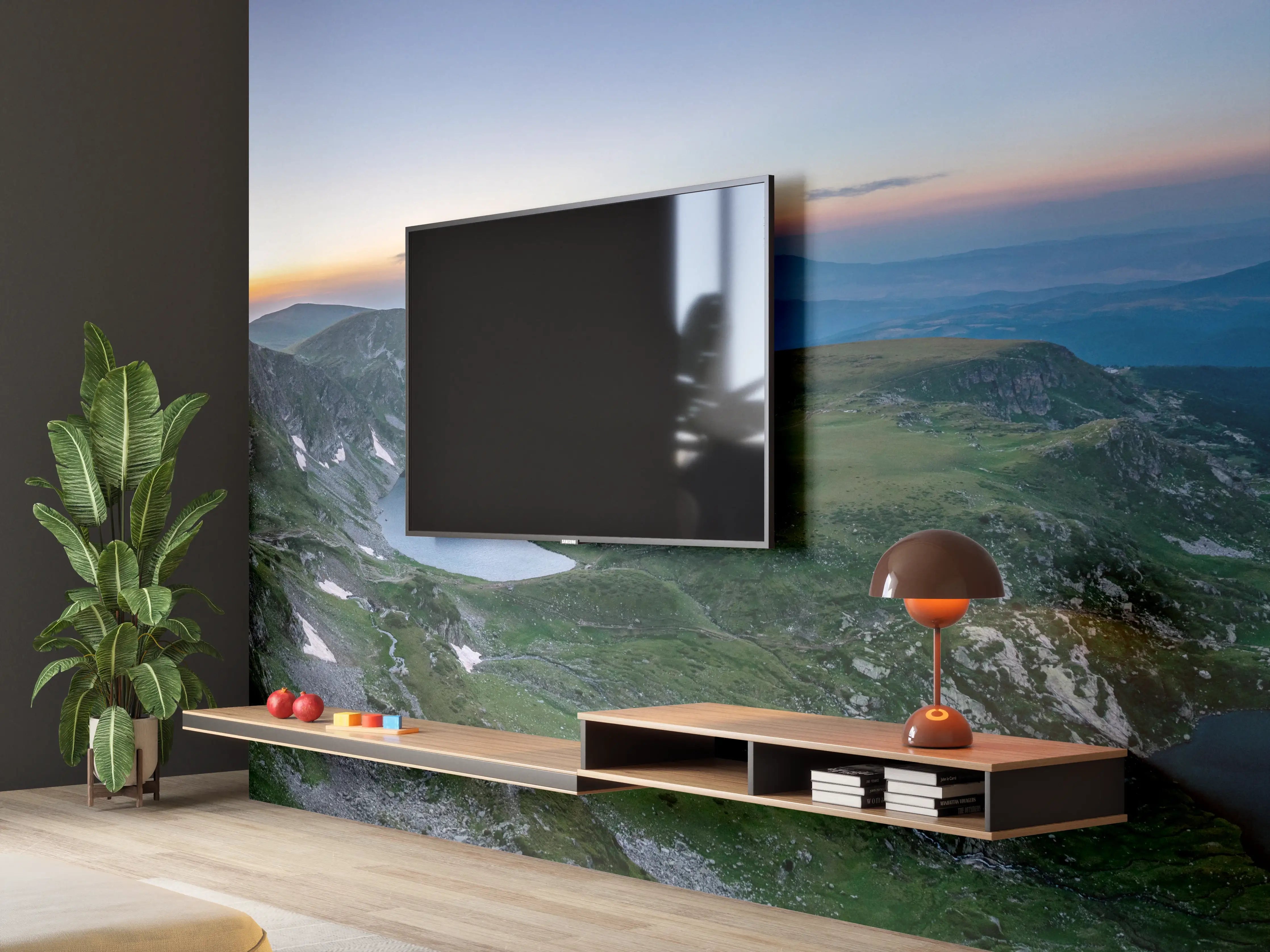 Wandverkleidung Wohnzimmer - Luftaufnahme der sieben Rila-Seen - Bulgarien